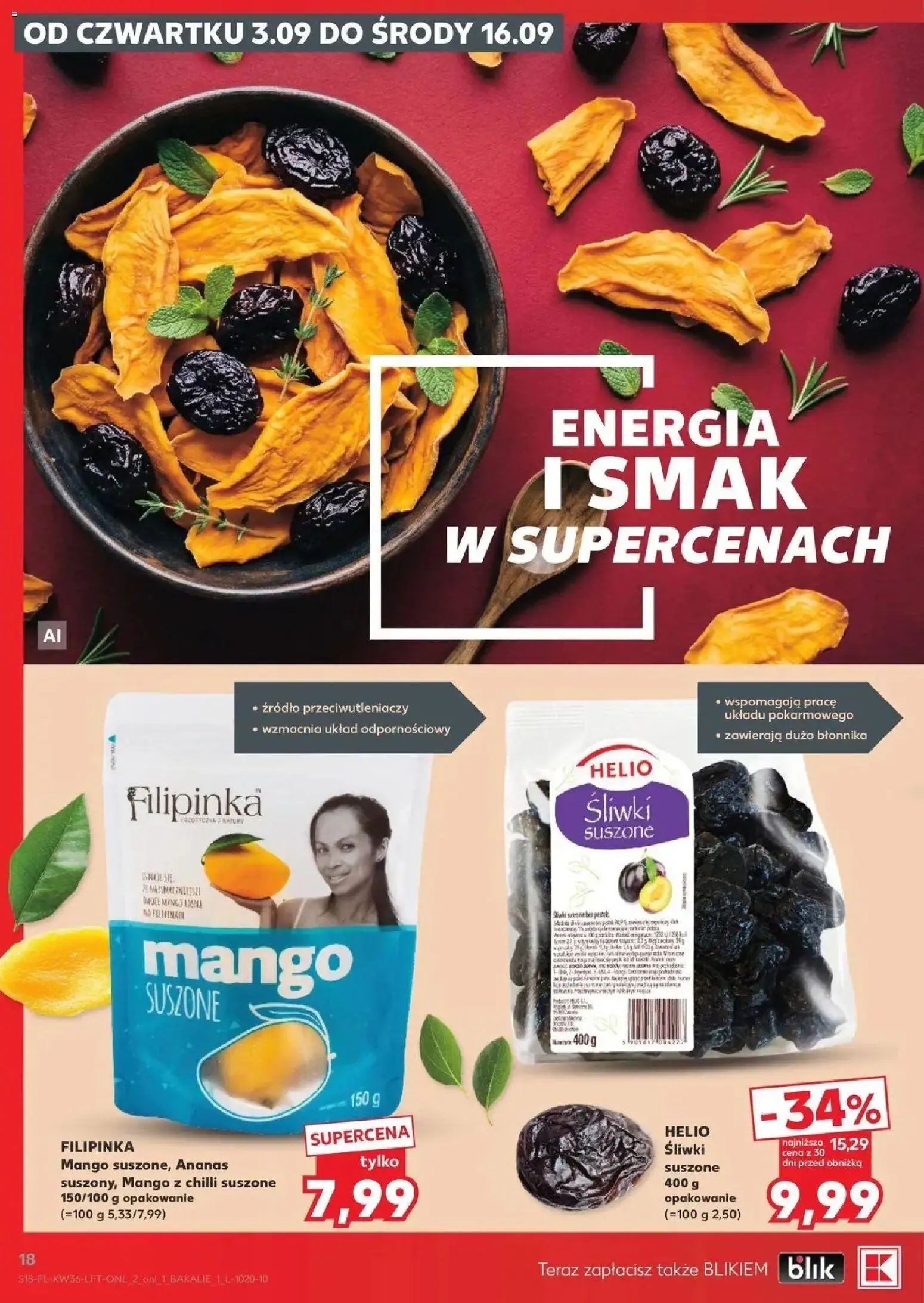 Kaufland gazetka od 03.09.2026 - od jutra PDF | Strona: 18 | Produkty: Mango, Śliwki, Śliwki suszone, Ananas