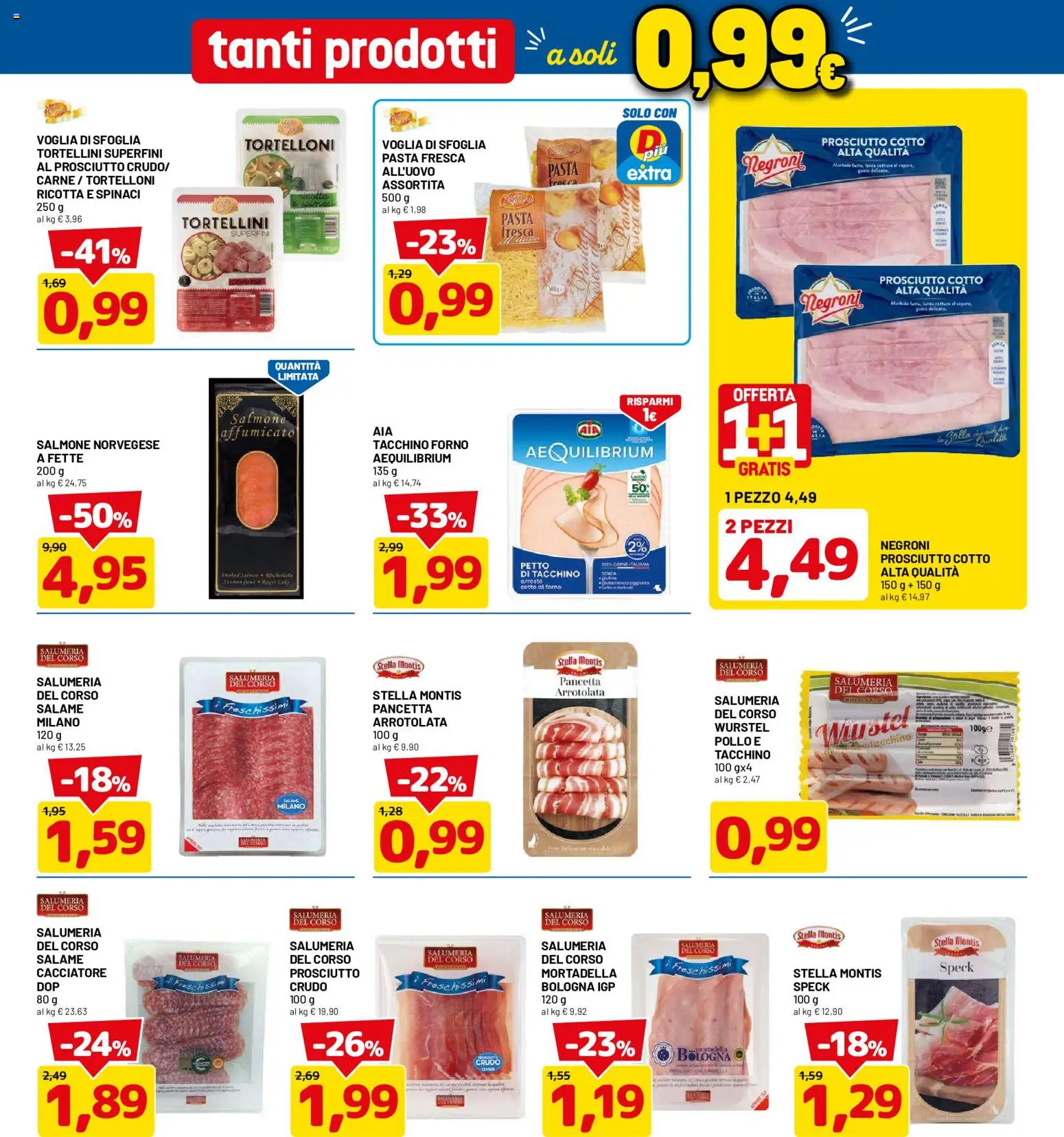 Volantino D Più del 31/08/2026 | Pagina: 5 | Prodotti: Salmone affumicato, Pasta, Carne, Forno