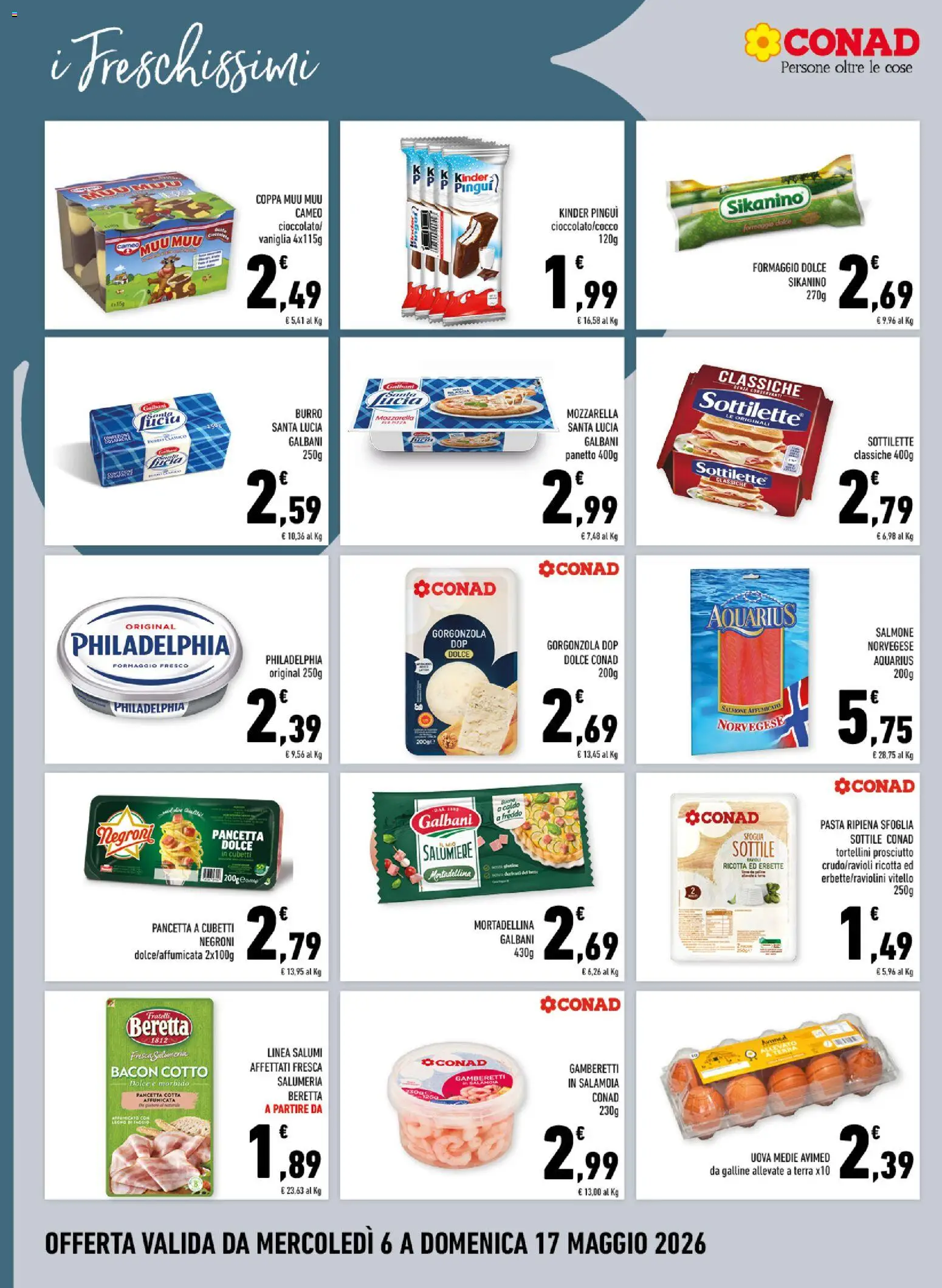 Volantino Conad del 06.05.2026 | Pagina: 8 | Prodotti: Salmone, Ricotta, Gorgonzola, Terra