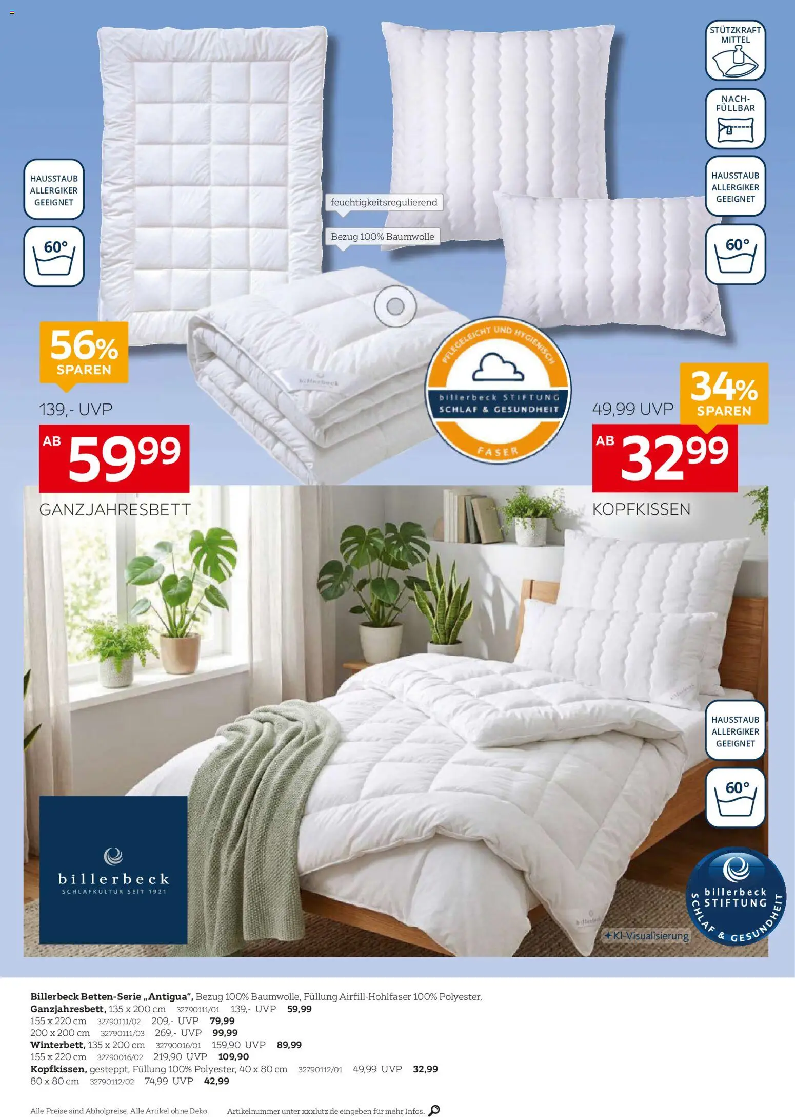 XXXLutz Bettwaren zum Traumpreis – gültig ab 17.10.2026 | Seite: 4 | Produkte: Kissen, Kopfkissen, Aufheller