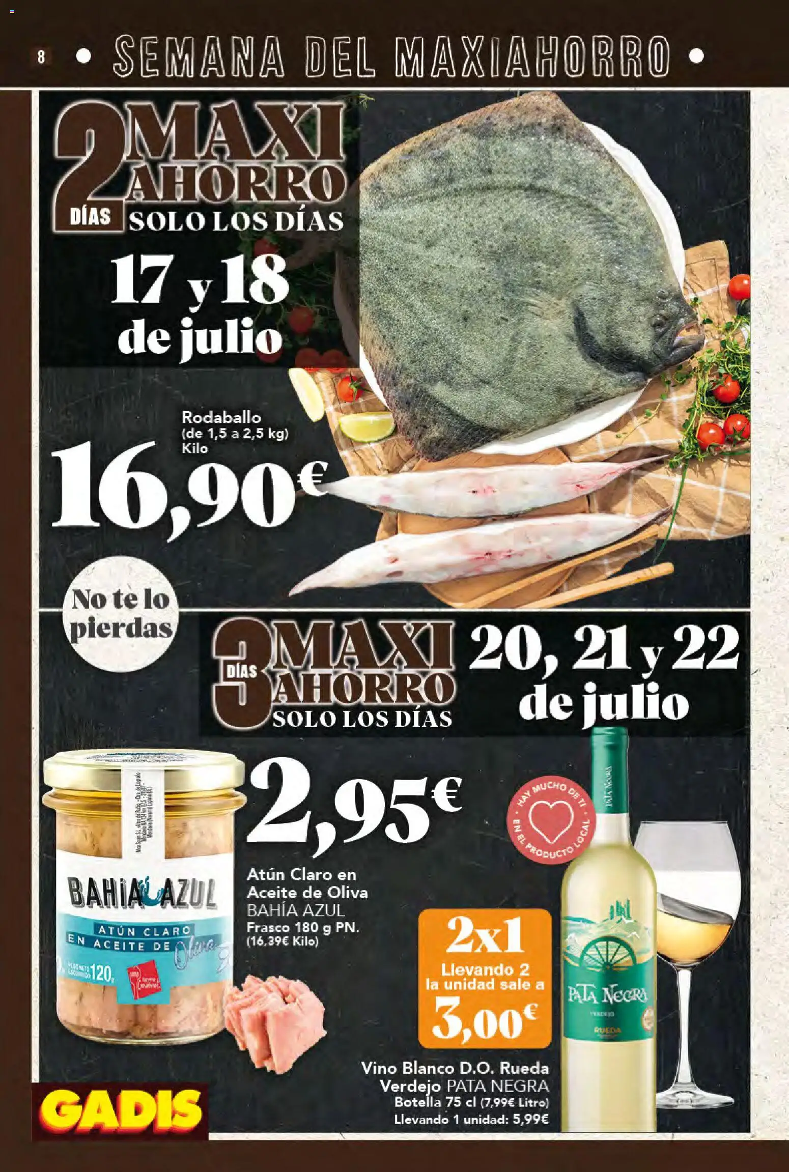 Gadis folleto │ válido desde el 16/07/2026 | Página: 8 | Productos: Aceite, Té, Aceite de oliva, Atún claro
