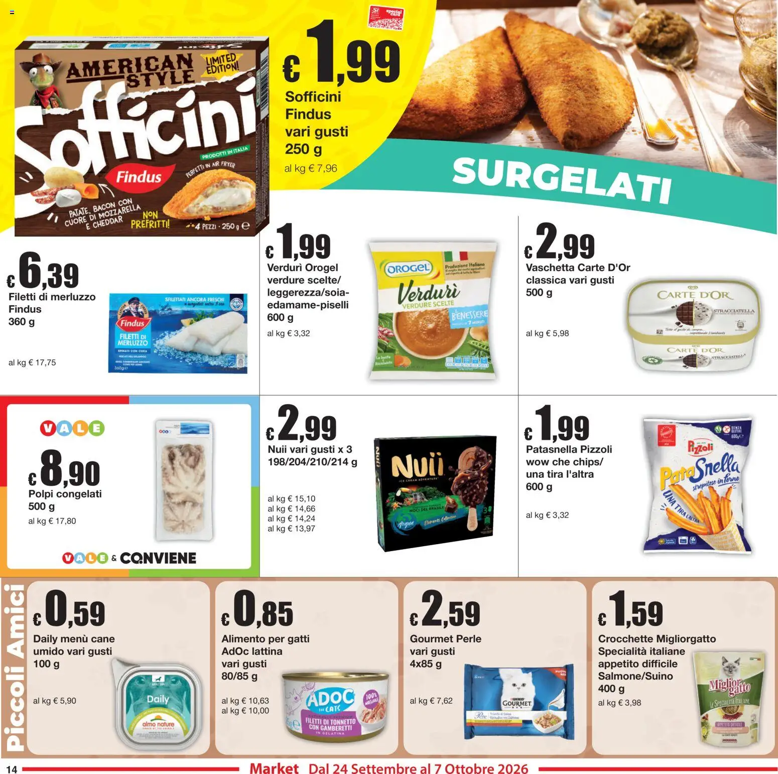 Volantino Sì con Te del 24/09/2026 | Pagina: 14 | Prodotti: Cheddar, Verdure, Bacon, Specialità