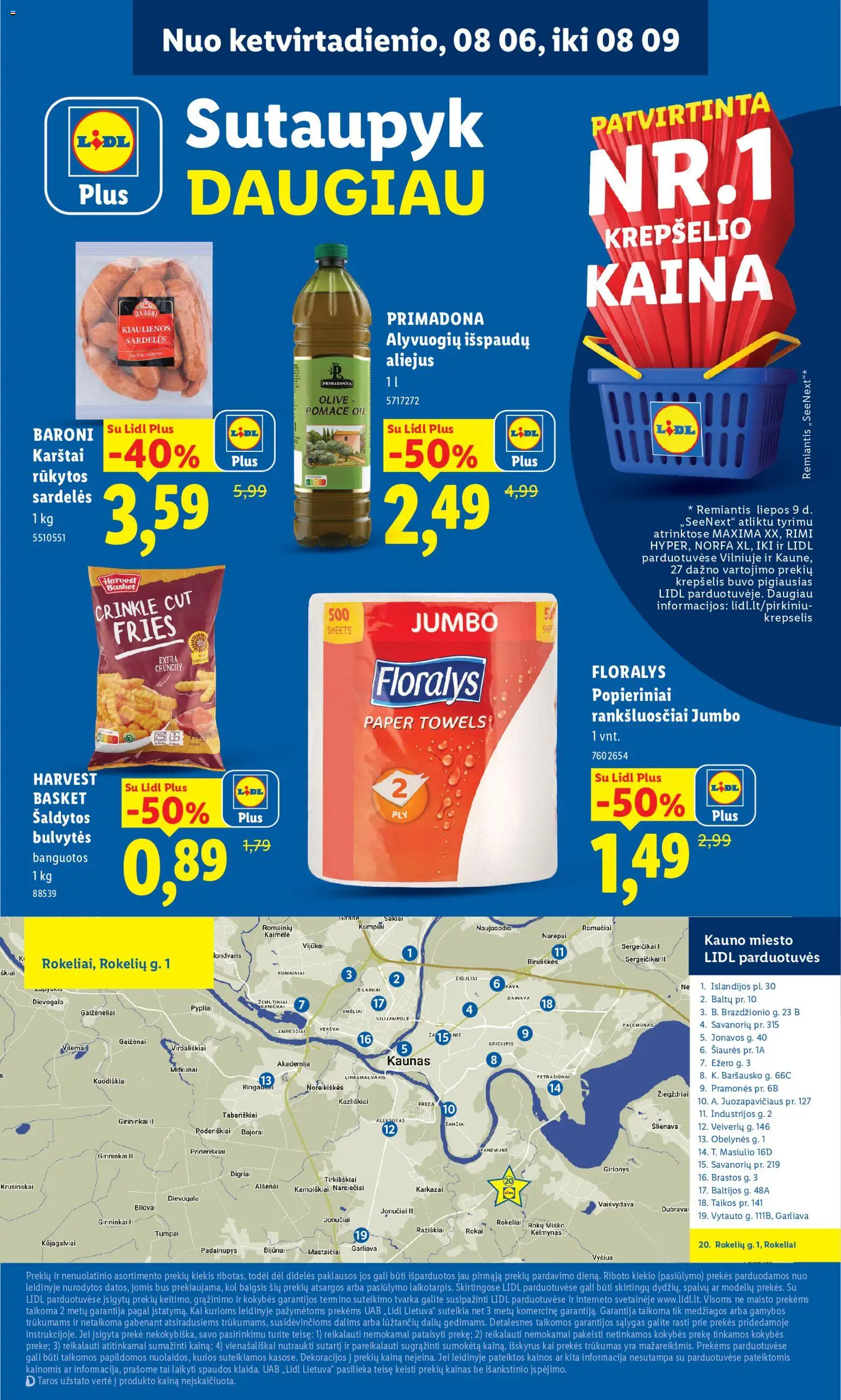 LIDL akcijos nuo 2026.08.06 | Puslapis: 8 | Prekių: Sardelės, Kiaulienos, Aliejus, Krepšelis