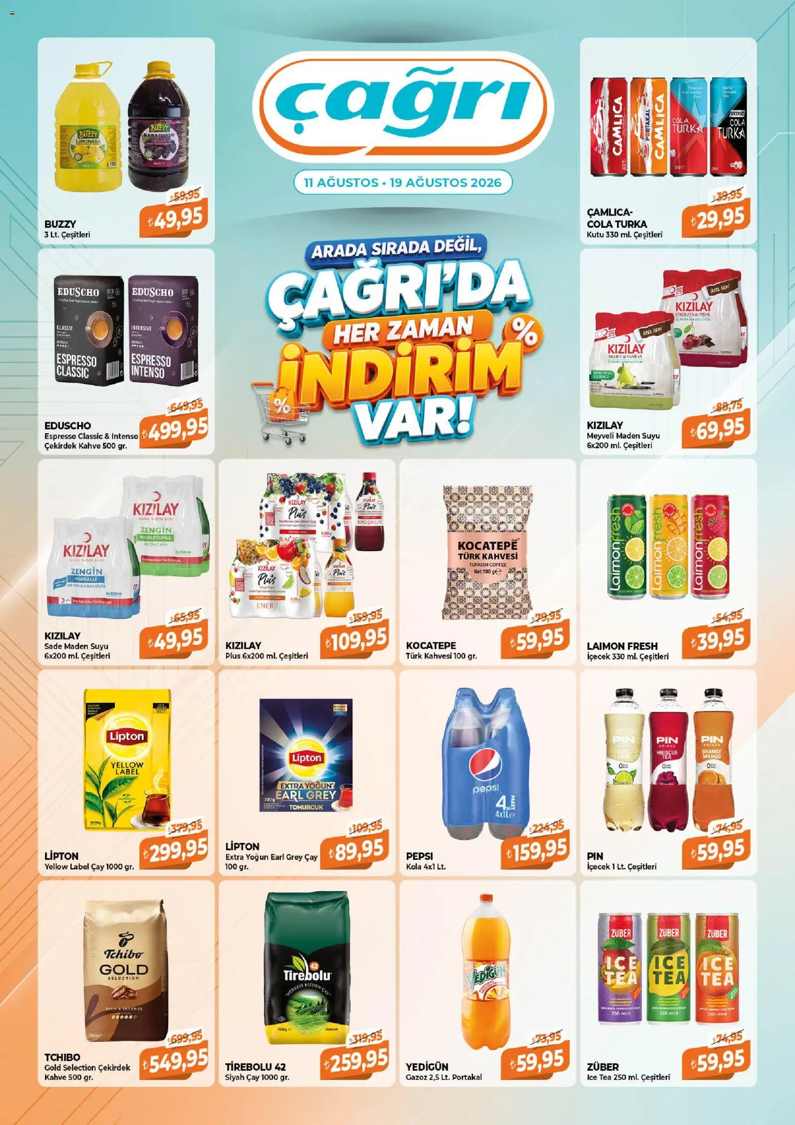 Çağrı Market Katalog - 11 Ağustos 2026 tarihinden itibaren geçerlidir | Sayfa: 3 | Ürünler: Limonata, Kutu, Portakal, Armut