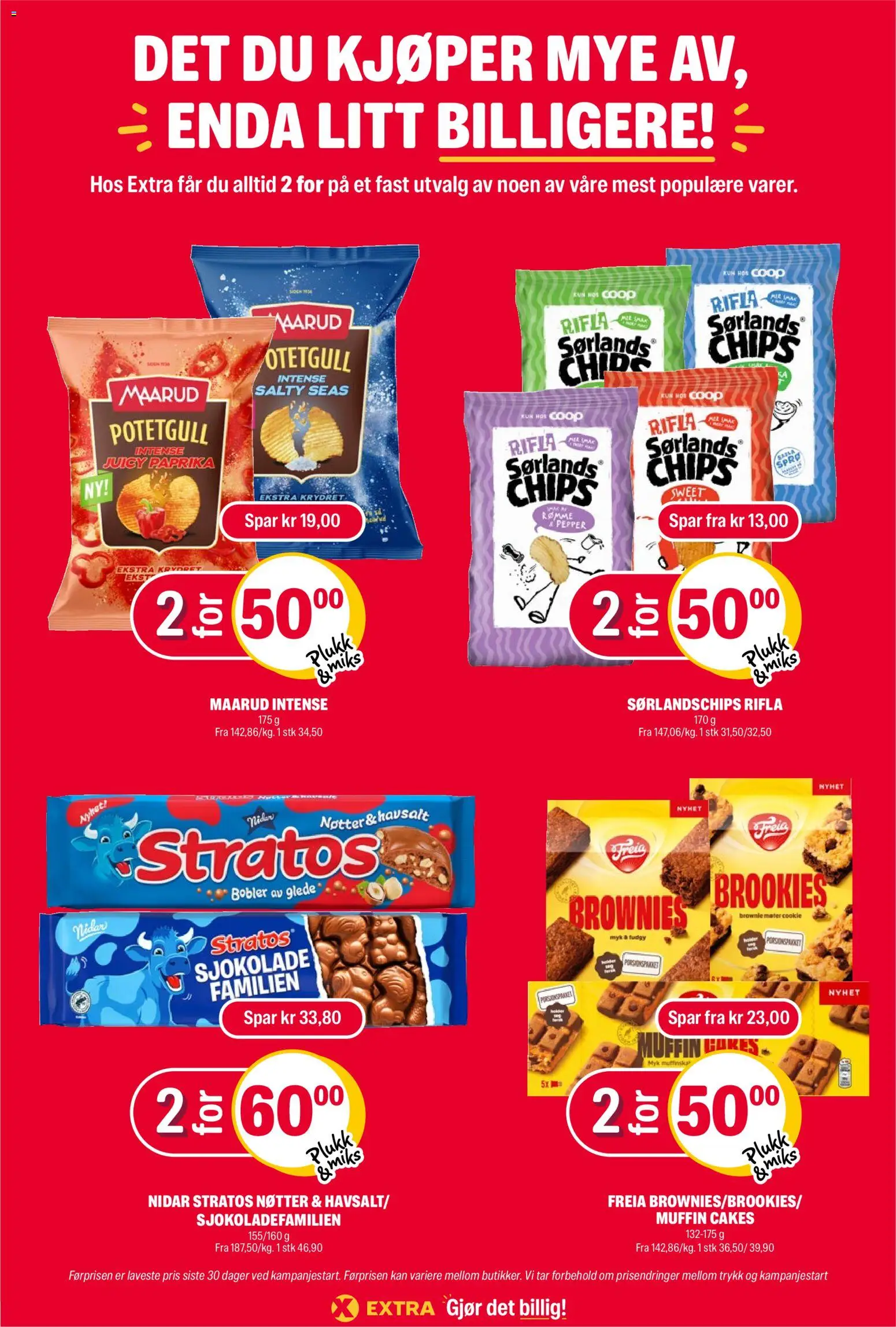 {H1} | Side: 25 | Produkter: Chips, Paprika, Brownie, Sørlandschips
