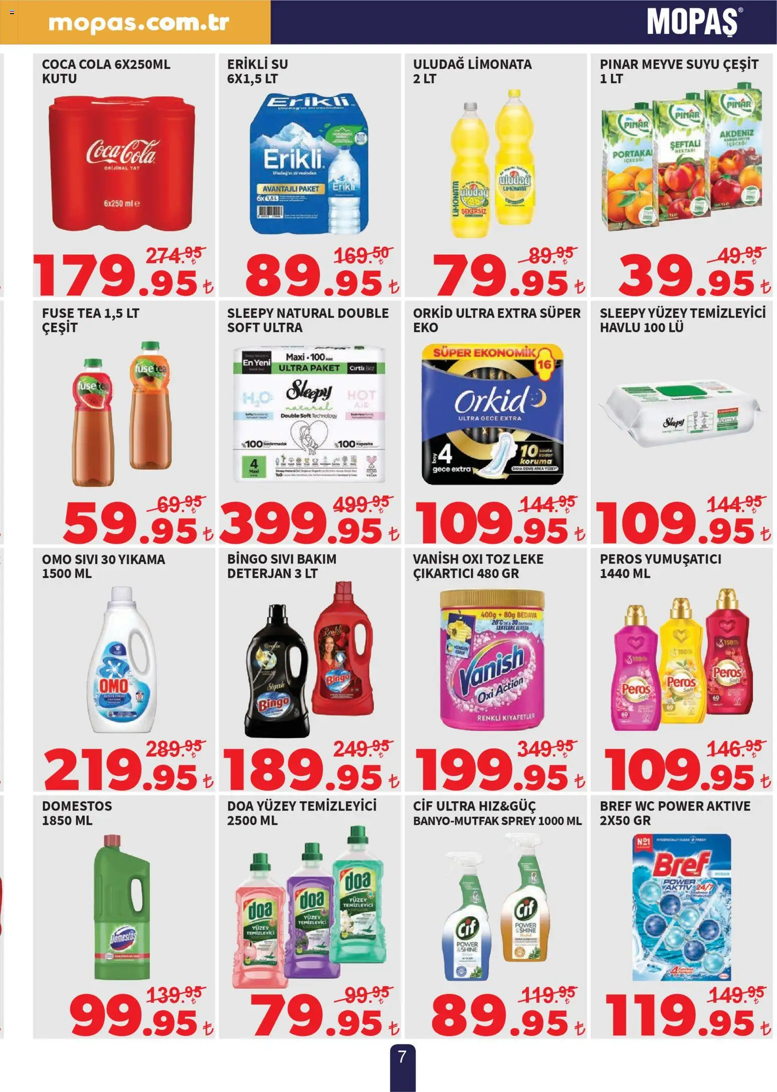 Mopaş Katalog - 17.04.2026 tarihinden itibaren geçerlidir | Sayfa: 7 | Ürünler: Fuse tea, Meyve suyu, Portakal, Yüzey temizleyici