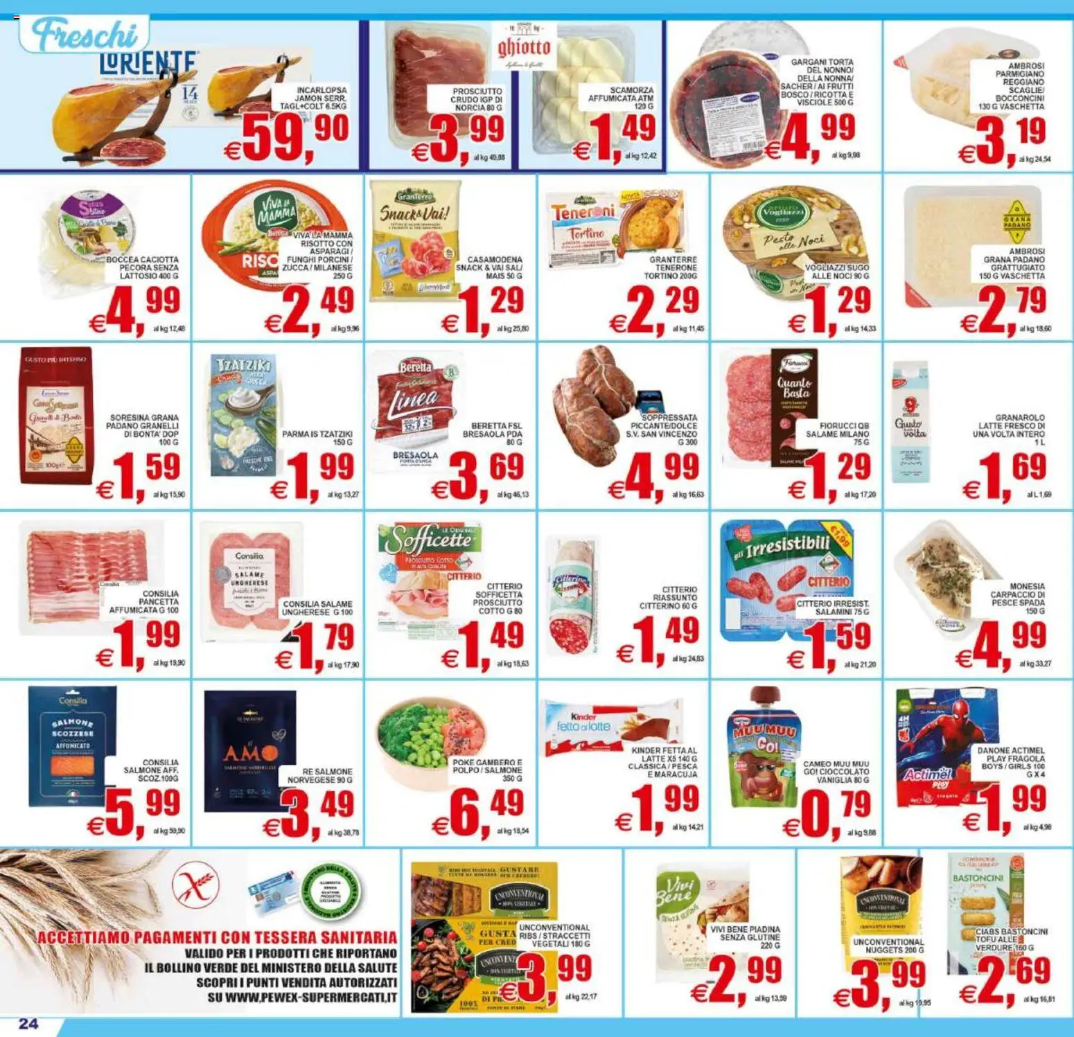 Volantino Pewex del 29.05.2026 | Pagina: 24 | Prodotti: Latte, Pesca, Noci, Grana Padano