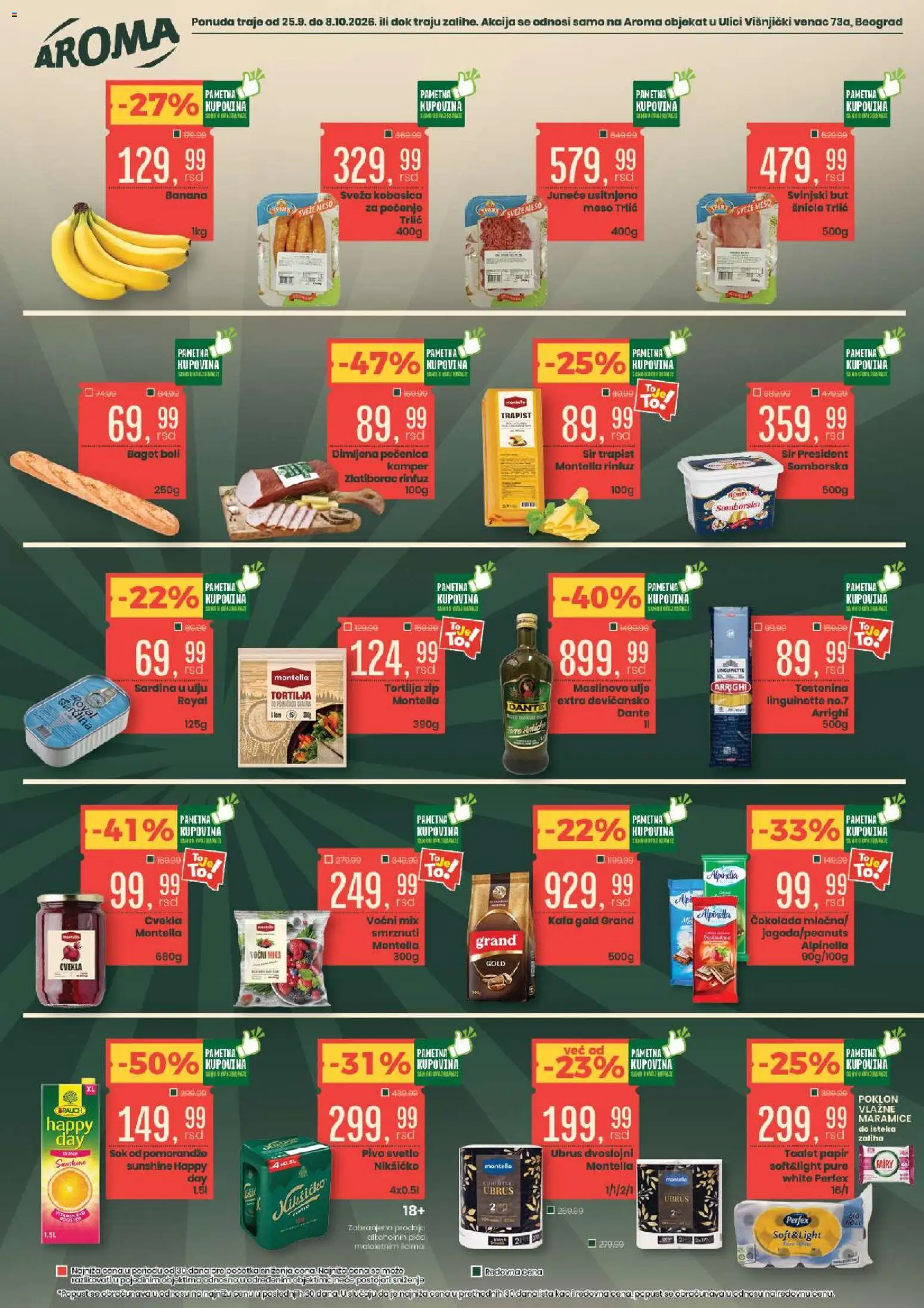 Aroma Market katalog - važi od 25.09.2026 | Strana: 2 | Proizvode: Čokolada, Pivo, Svinjski but, Sardina