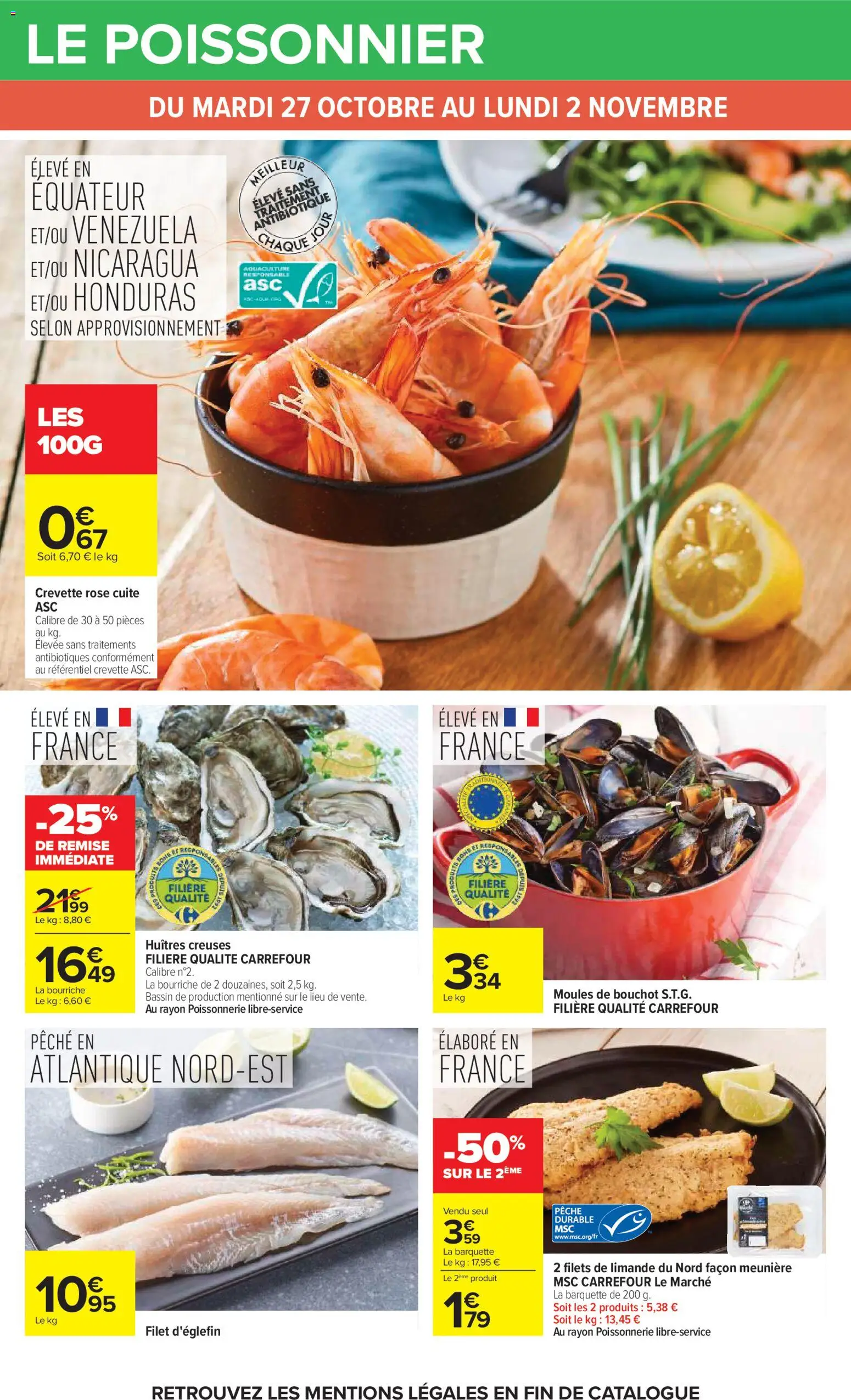 {H1} | Page: 19 | Produits: Crevette, Poissonnerie, Moules de bouchot, Huîtres