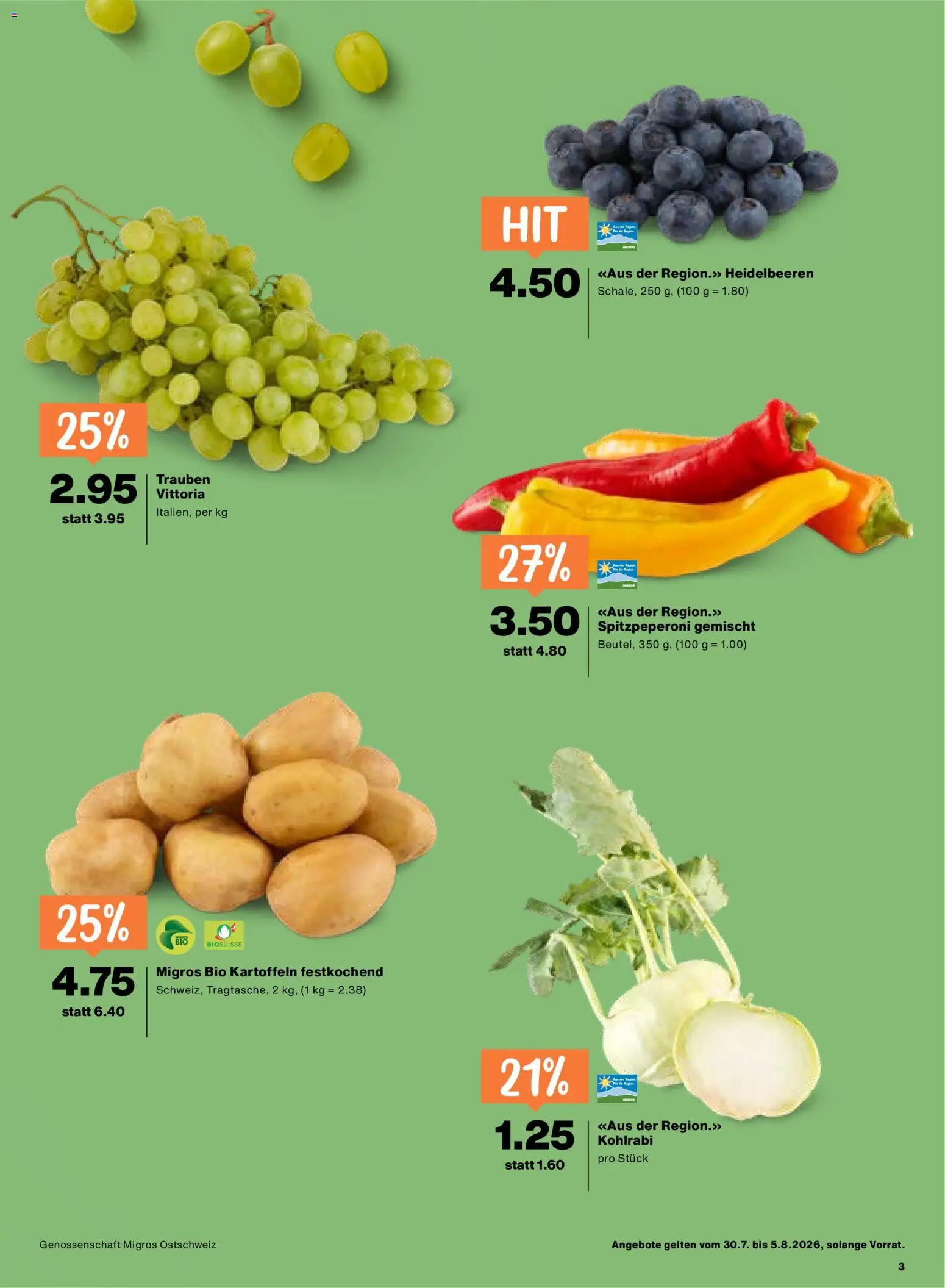 Migros aktionen – gültig ab 30.07.2026 | Seite: 3 | Produkte: Kartoffeln