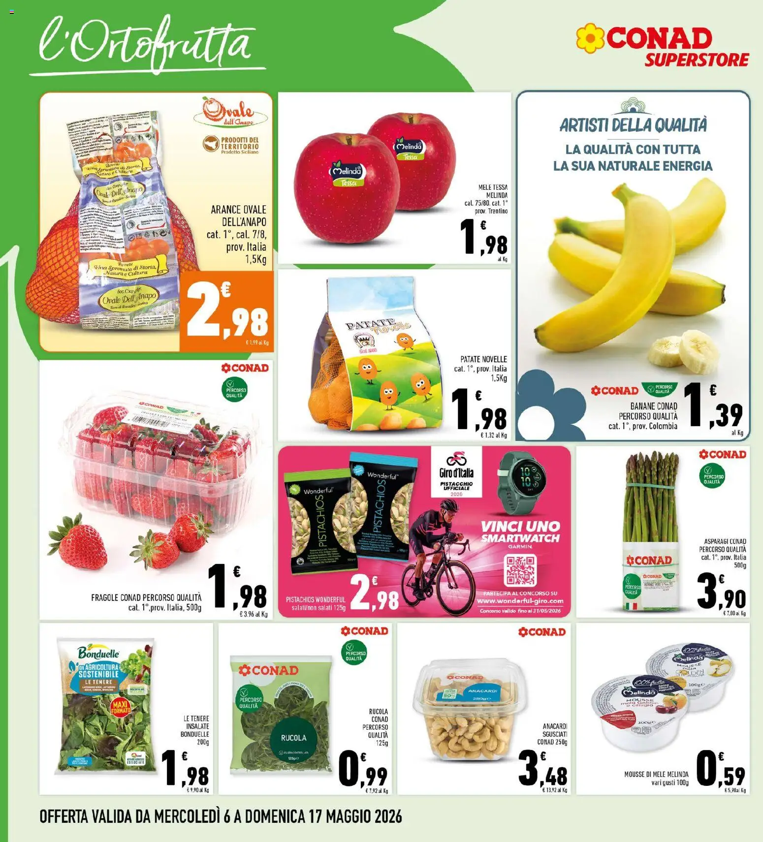 Volantino Conad del 06.05.2026 | Pagina: 4 | Prodotti: Arance, Patate, Anacardi, Asparagi