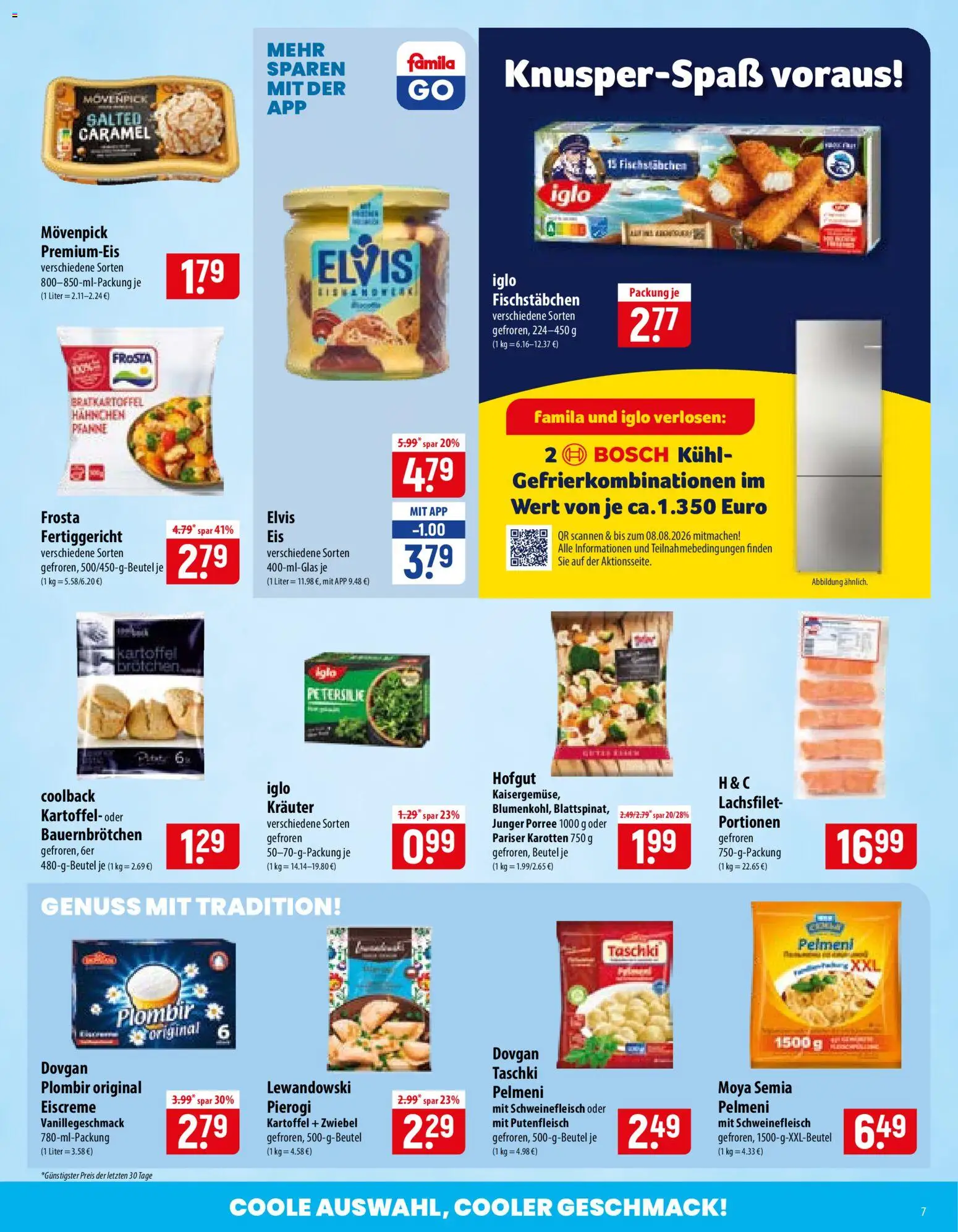 Famila Prospekt – gültig ab 27.07.2026 | Seite: 7 | Produkte: Iglo, Eiscreme, Fischstabchen, Petersilie