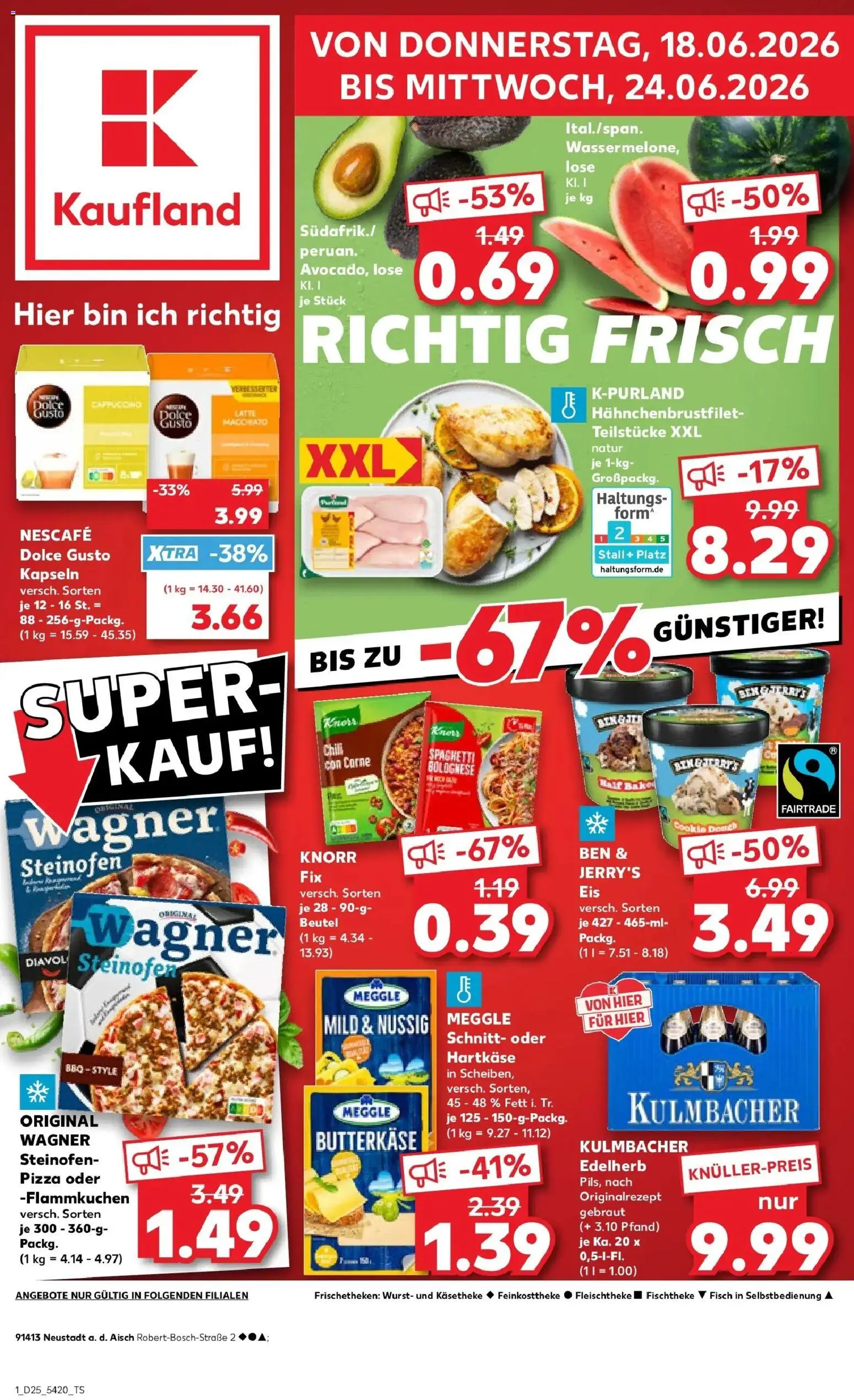 Kaufland Prospekt Neustadt An Der Aisch – gültig ab 15.06.2026 | Seite: 12 | Produkte: Nescafe, Knorr, Wurst, Pizza