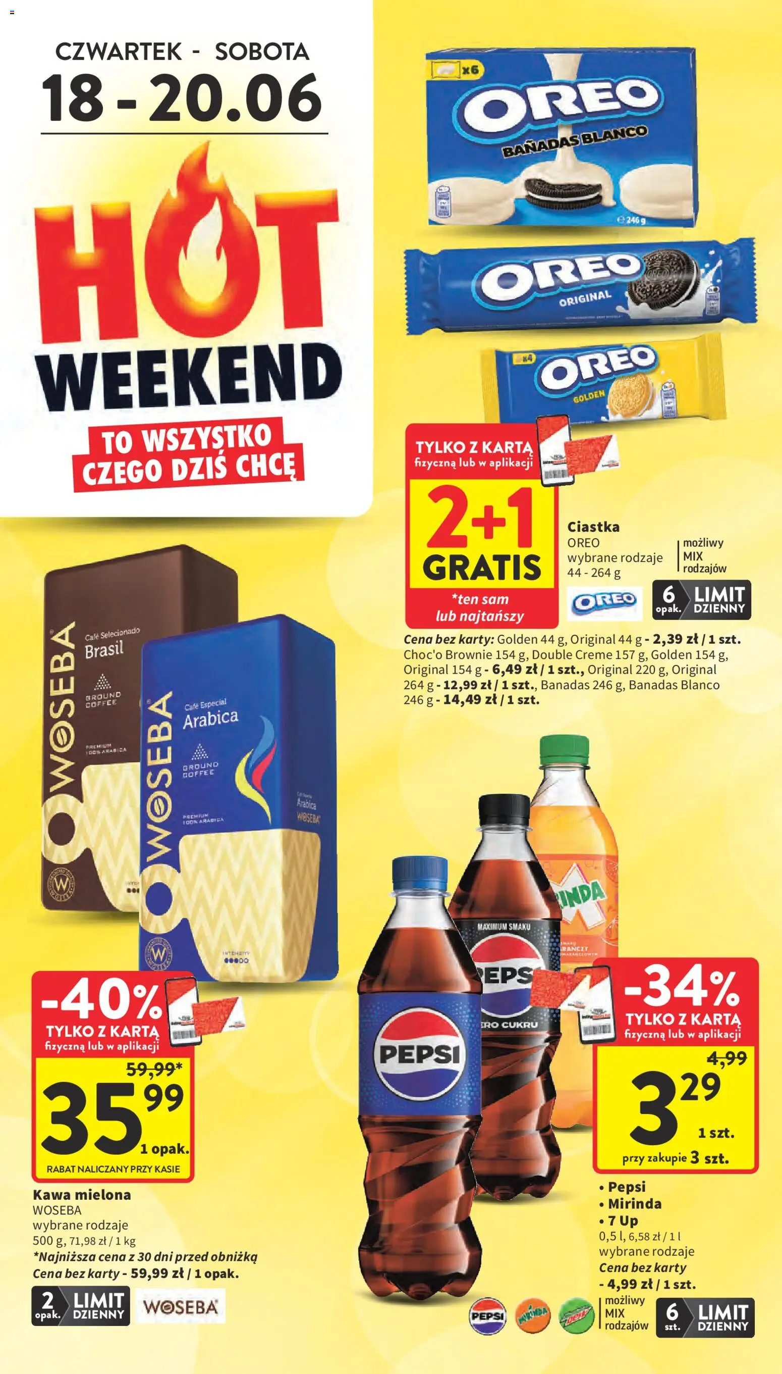 Intermarche gazetka od 18.06.2026 | Strona: 4 | Produkty: Pepsi, Ciastka Oreo, Kawa, Ciastka