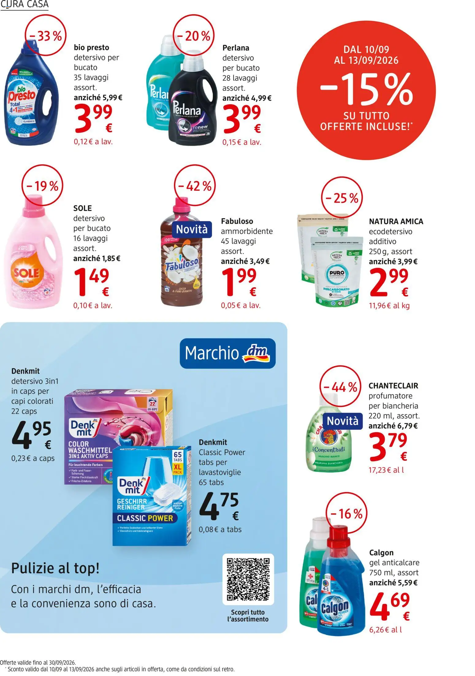 Volantino dm drogerie markt del 10/09/2026 | Pagina: 12 | Prodotti: Ammorbidente, Anticalcare, Top, Fiori