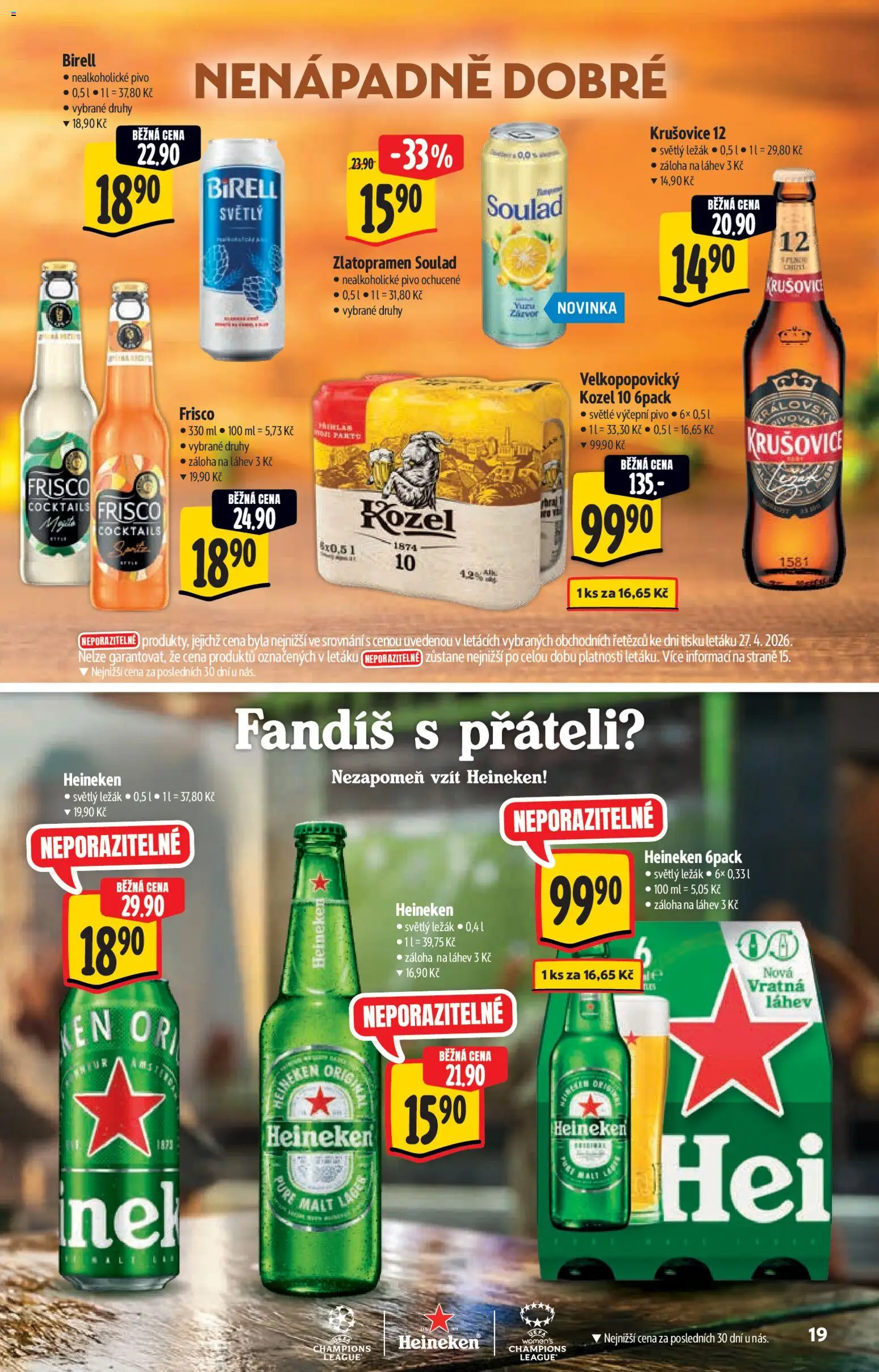 Albert katalog - Hypermarket od 06.05.2026 | Strana: 19 | Produkty: Zlatopramen, Pivo, Moët, Krušovice 12