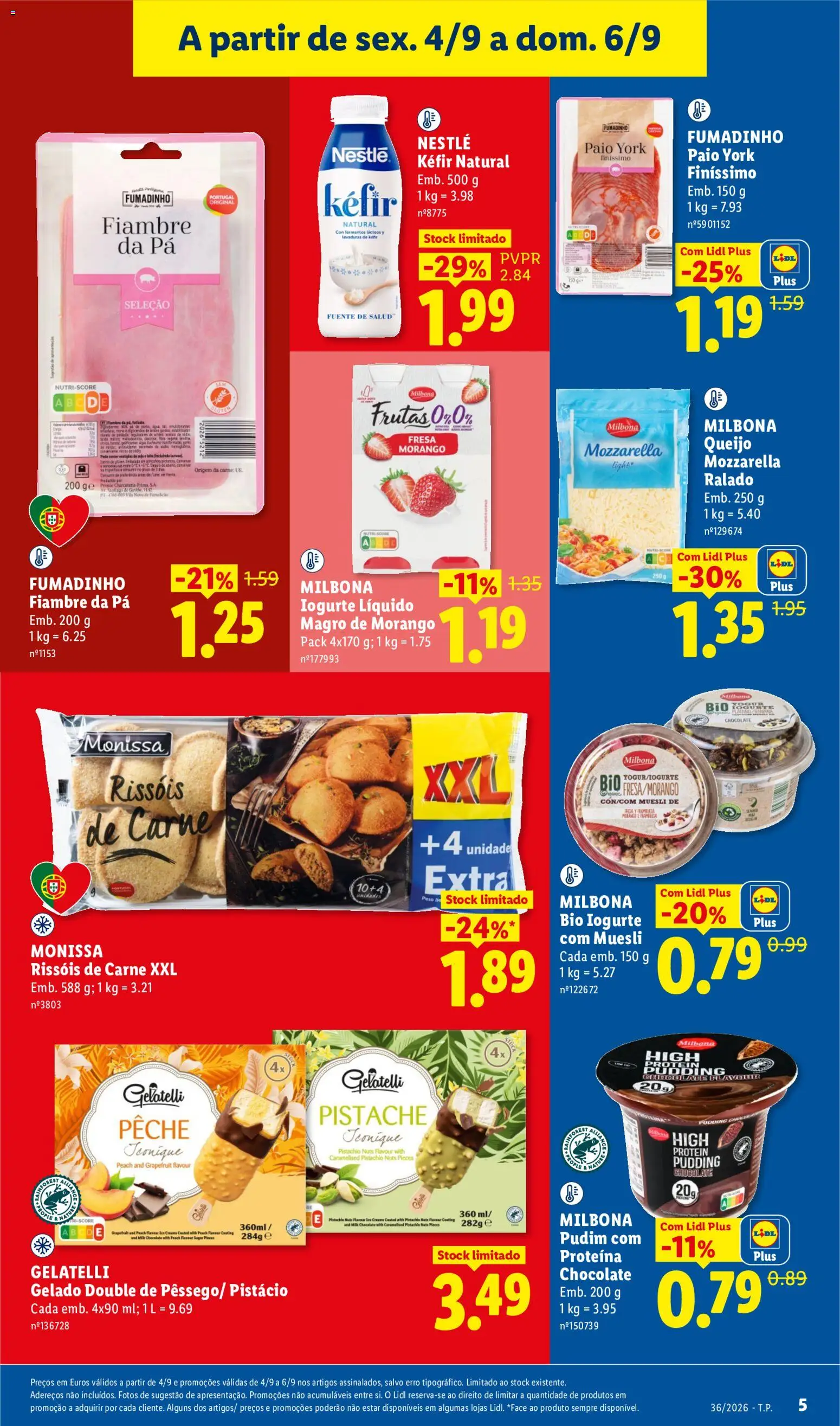 Lidl folheto Fim de Semana │ válido de 04/09/2026 | Página: 7 | Produtos: Queijo Mozzarella, Queijo, Nestlé, Carne