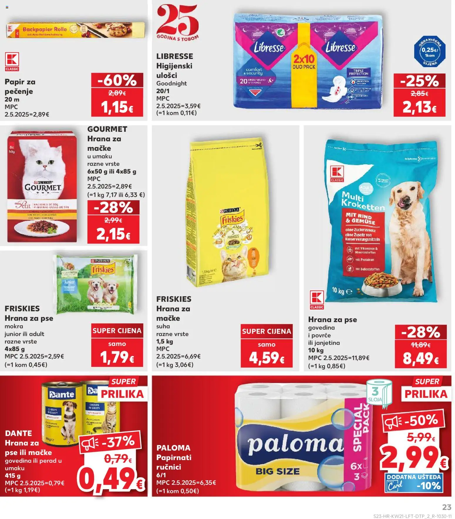 Kaufland katalog | vrijedi od 20.05.2026 | Stranica: 23 | Proizvodi: Hrana za pse, Govedina, Povrće, Papir za pečenje