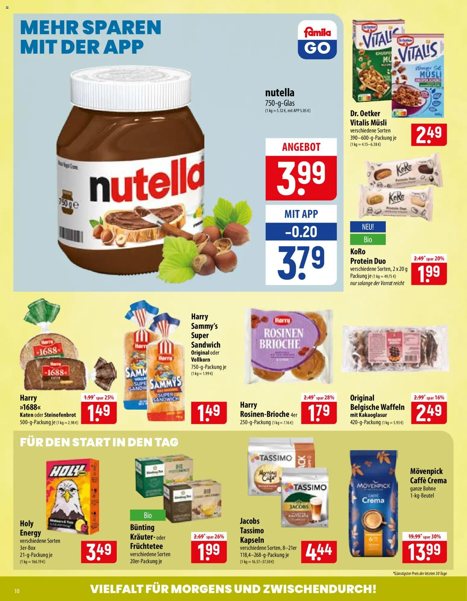 Famila Prospekt – gültig ab 02.11.2026 | Seite: 10 | Produkte: Musli, Energy, Früchtetee, Rosinen