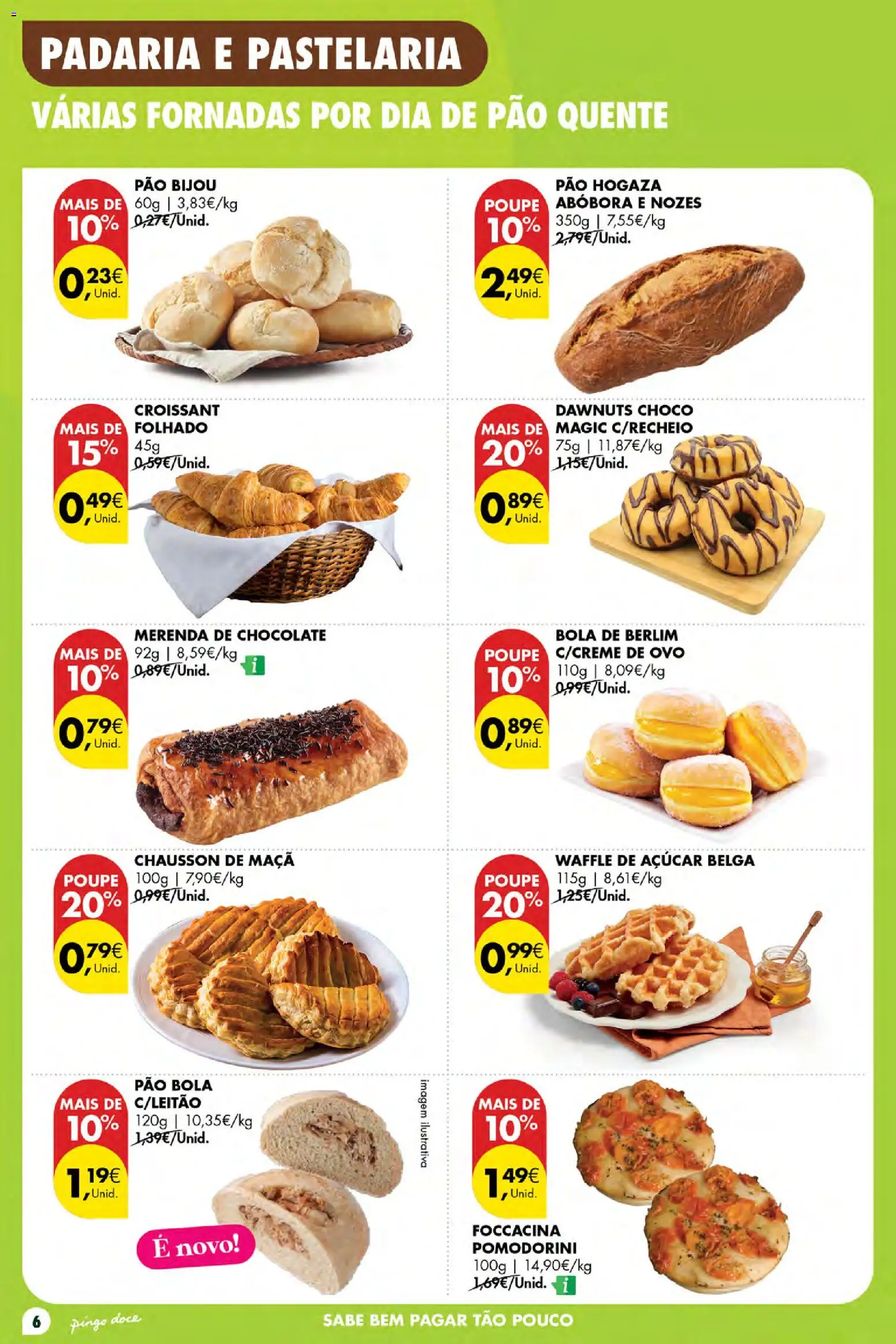 Pingo Doce folheto Poupe Esta Semana Açores │ válido de 08/10/2026 | Página: 6 | Produtos: Pão, Chocolate, Açúcar, Bola de Berlim