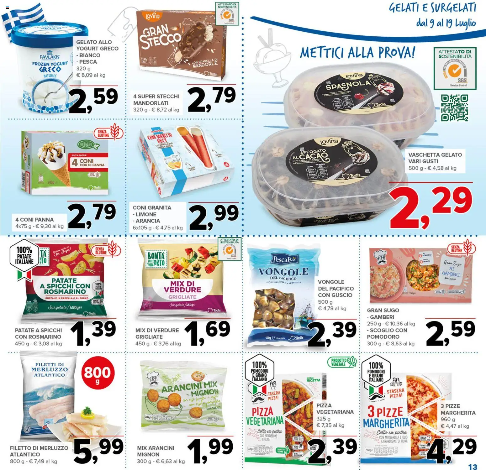 Volantino Todis del 09/07/2026 | Pagina: 13 | Prodotti: Panna, Sorbetto, Arancia, Forno
