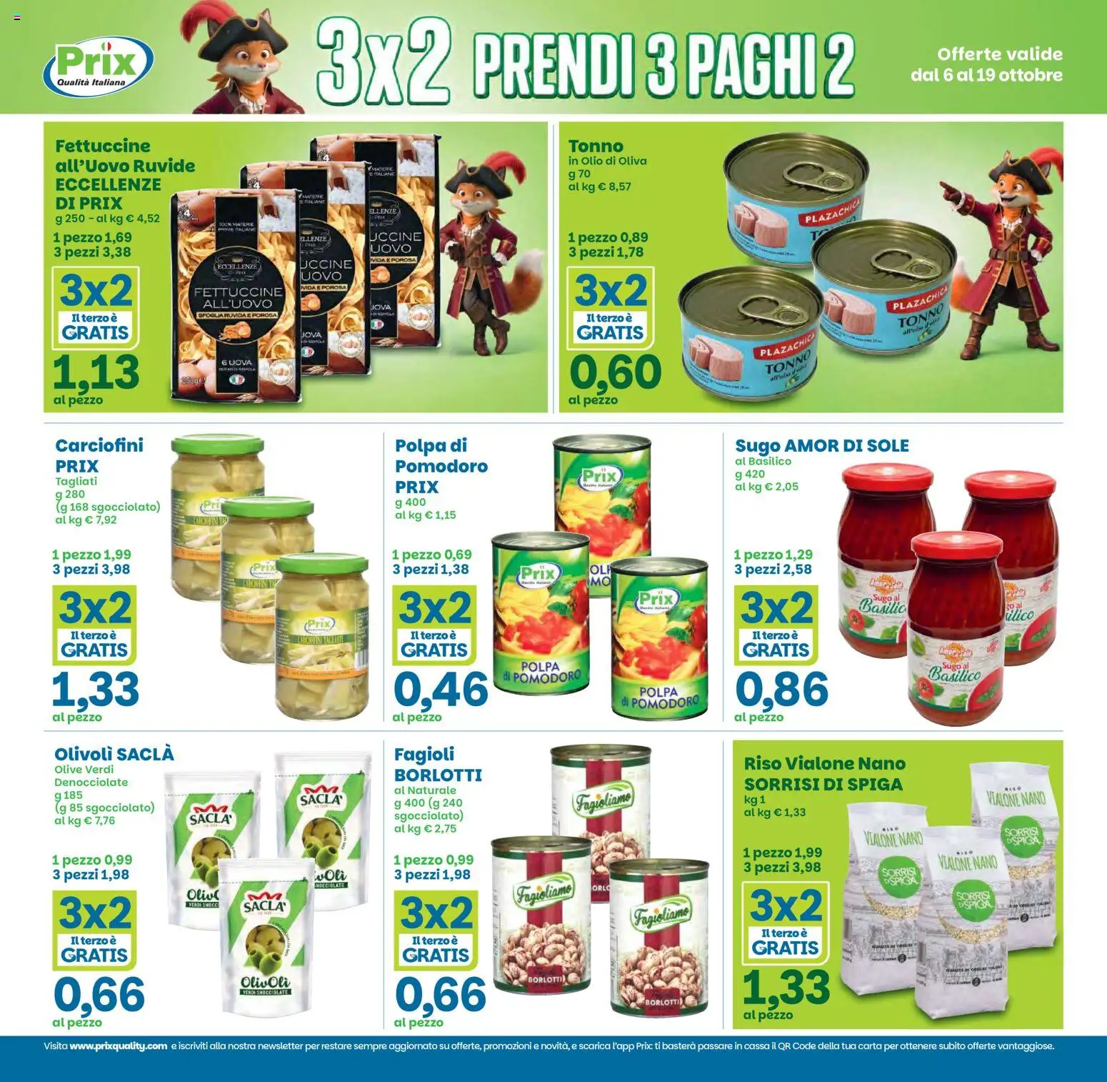 Volantino Prix del 06/10/2026 | Pagina: 6 | Prodotti: Uova, Fagioli, Olio, Olio di Oliva