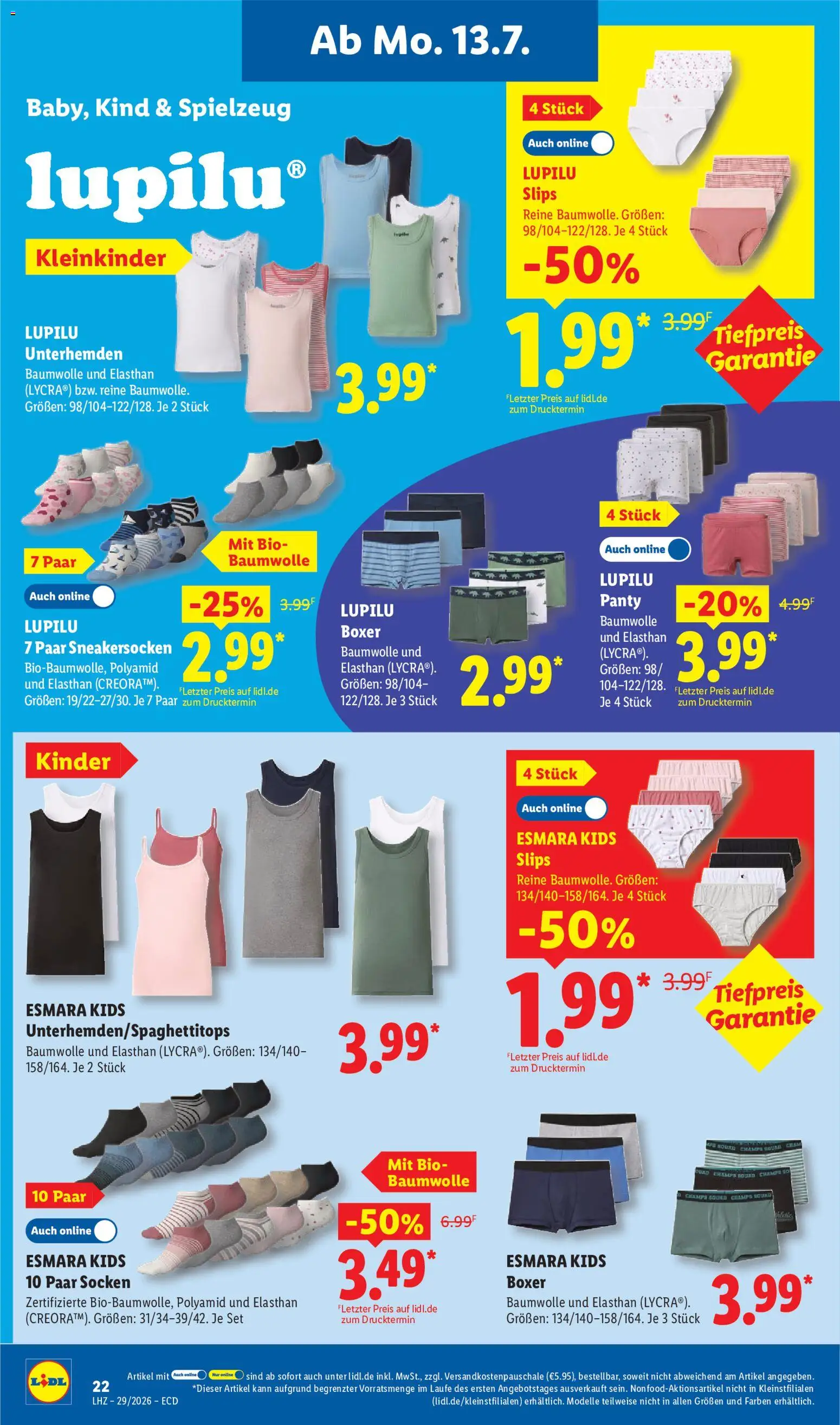 Lidl Prospekt – gültig ab 13.07.2026 | Seite: 42 | Produkte: Socken, Boxer