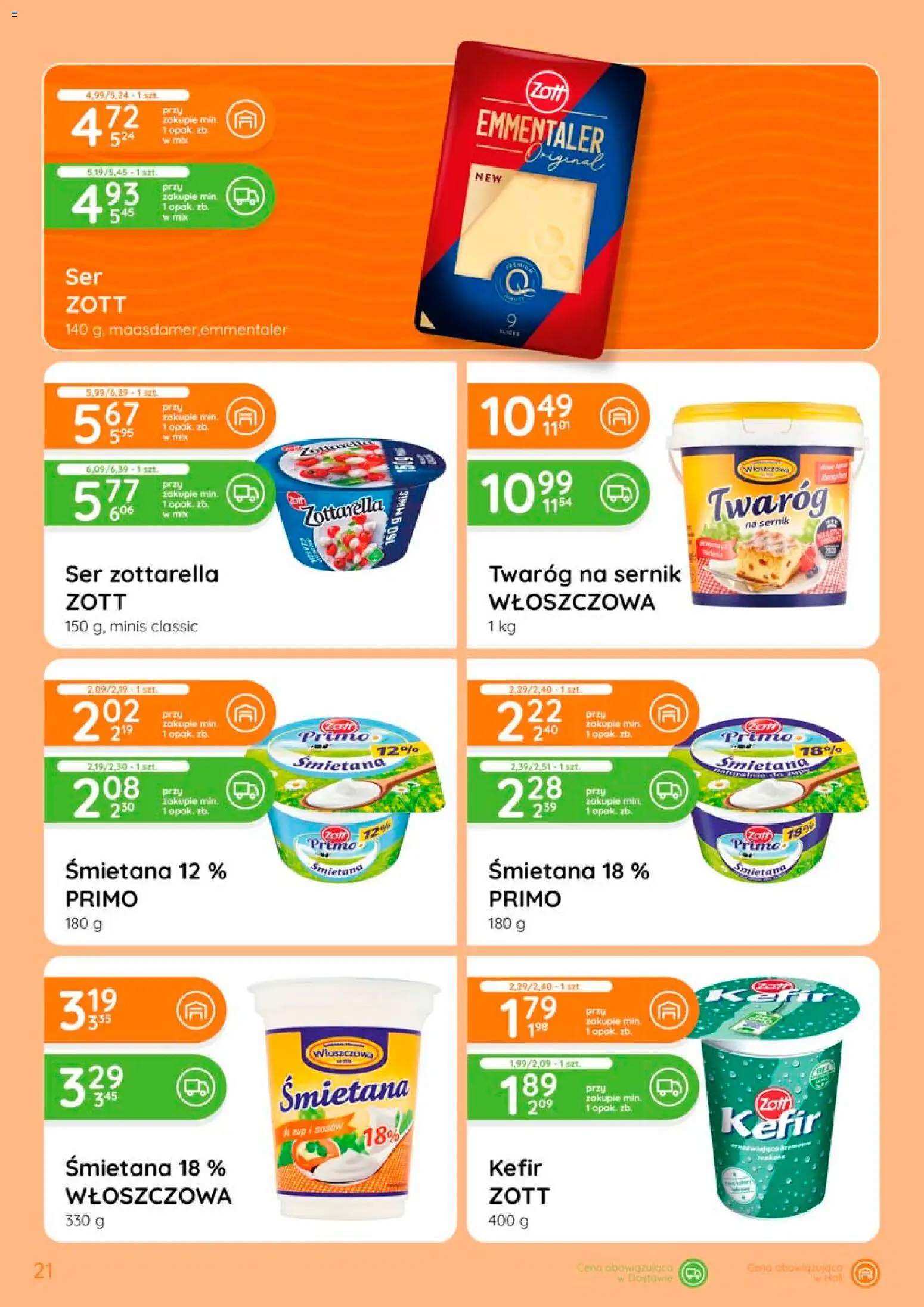 Eurocash gazetka od 17.09.2026 | Strona: 21 | Produkty: Kefir, Twaróg na sernik, Ser, Twaróg