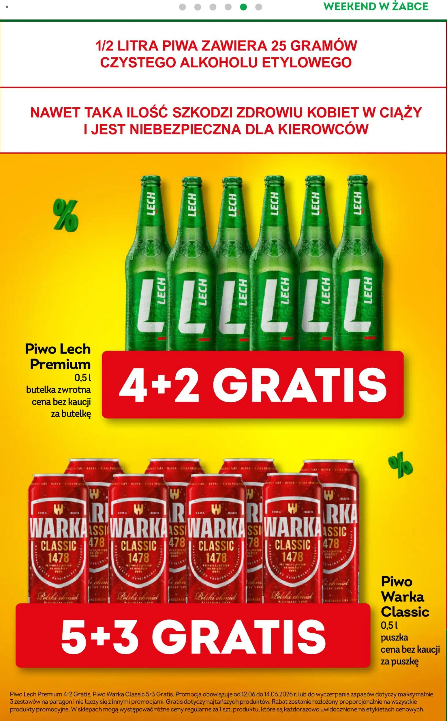Żabka gazetka - Weekendowe promocje od 12.06.2026 | Strona: 6 | Produkty: Warka, Piwo Warka, Piwo