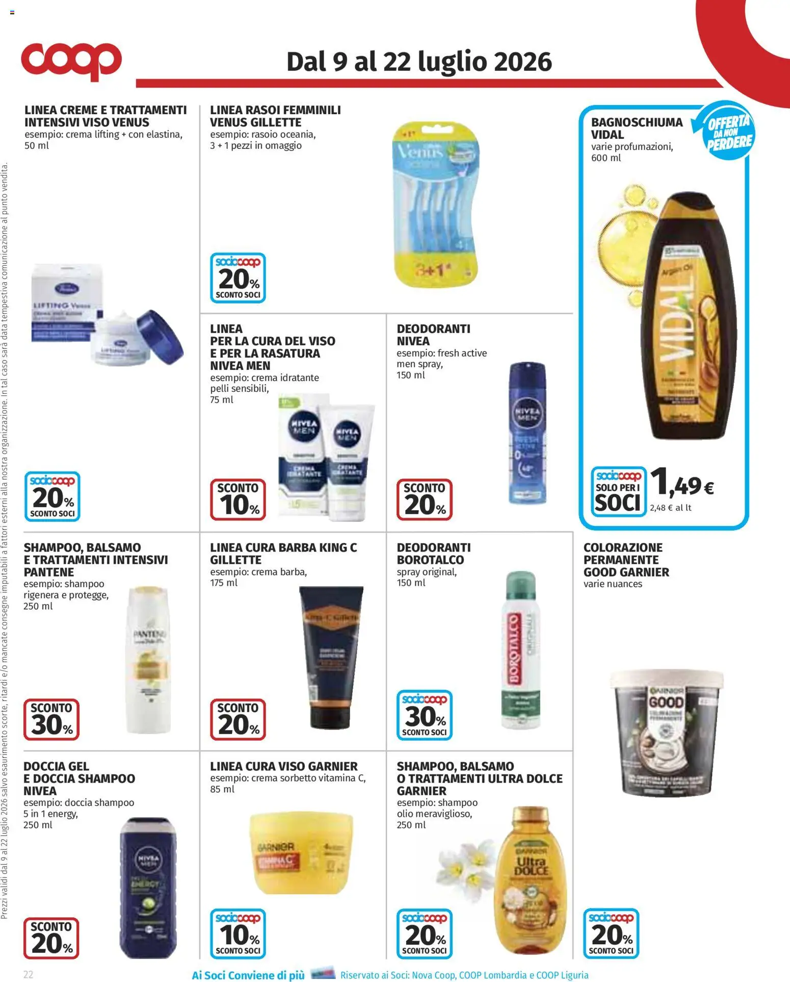Volantino COOP del 09/07/2026 | Pagina: 22 | Prodotti: Crema, Rasoio, Sorbetto, Data
