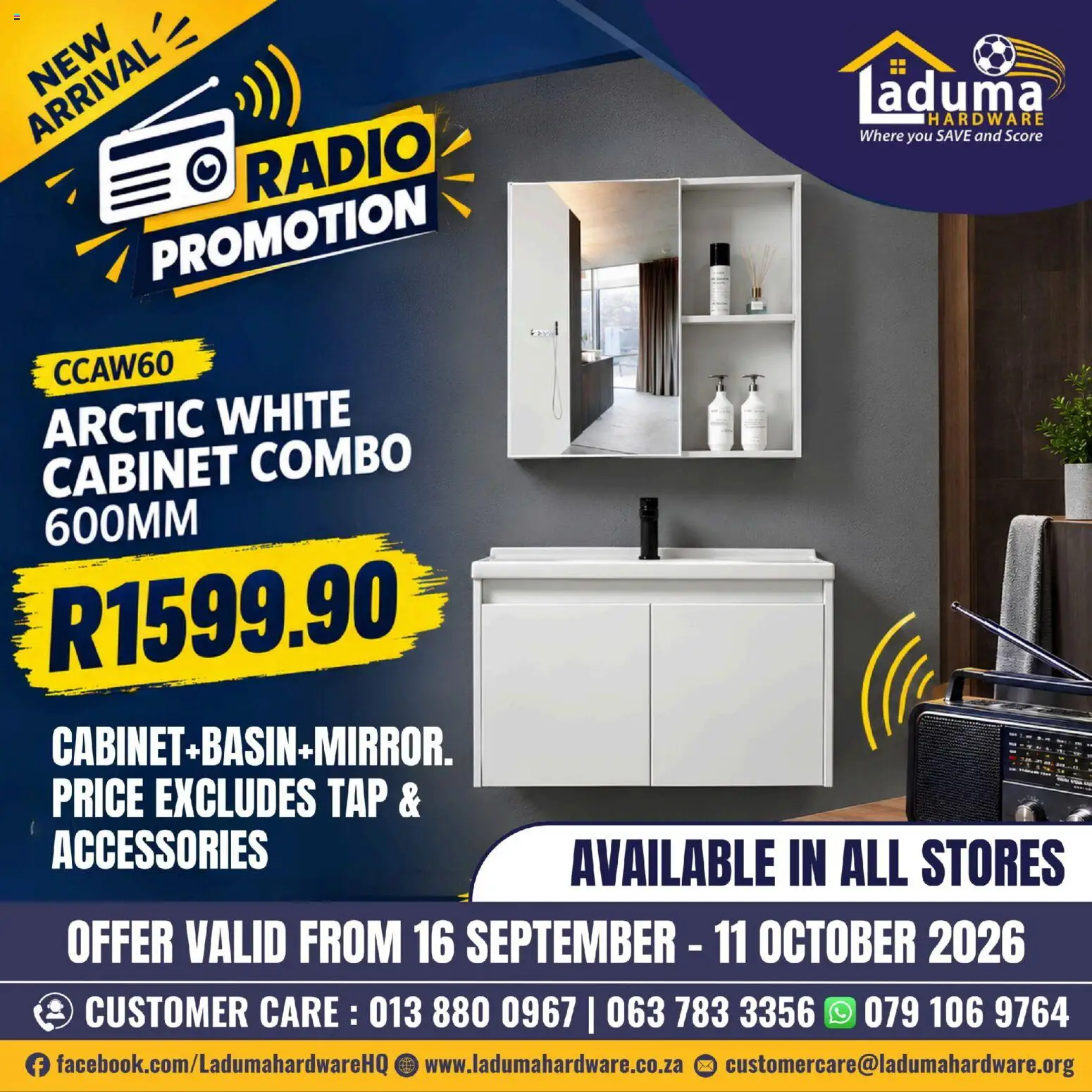 New Laduma Hardware catalogue – valid from 16/09/2026 | Page: 3 | Products: Radio, Tap