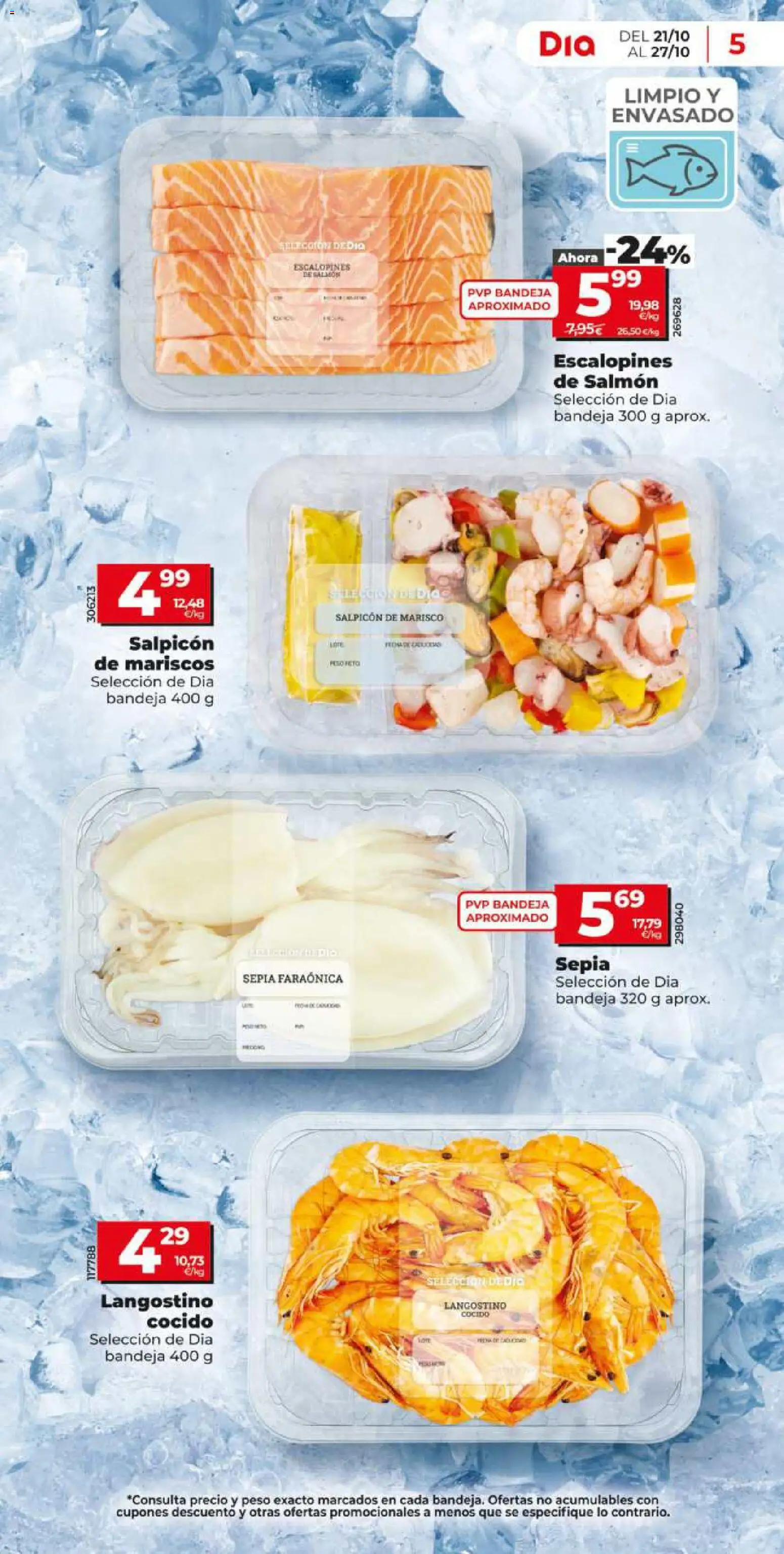 Dia - folleto │ válido desde el 21/10/2026 | Página: 5 | Productos: Salmón, Mariscos, Peso, Langostino