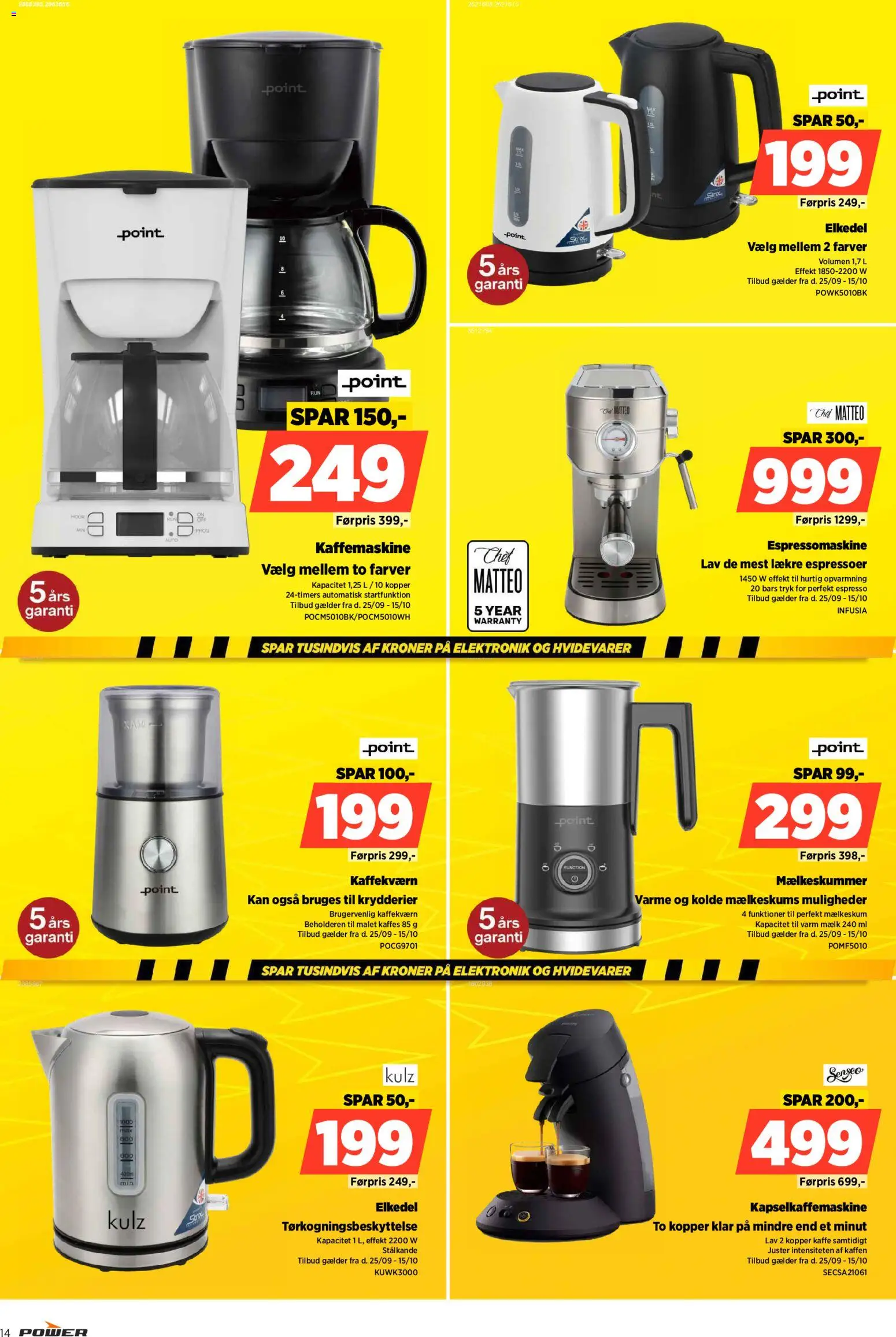 Power tilbudsavis – gyldig fra 02/10/2026 | Side: 14 | Produkter: Mælk, Kaffe, Kaffemaskine