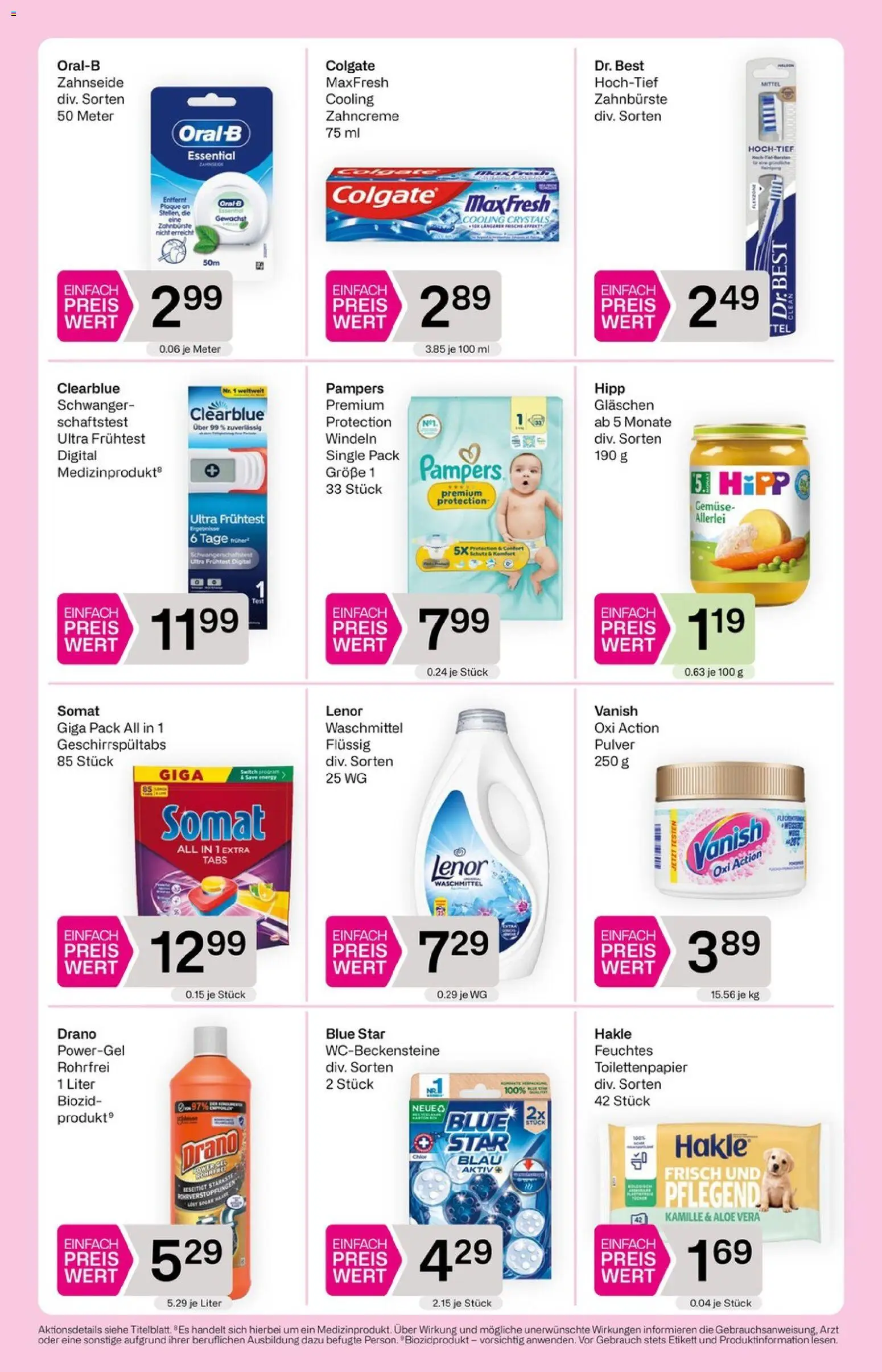 Bipa Flugblatt gültig ab 06.08.2026 | Seite: 10 | Produkte: Gemüse, Pampers, Zahnbürste, Waschmittel