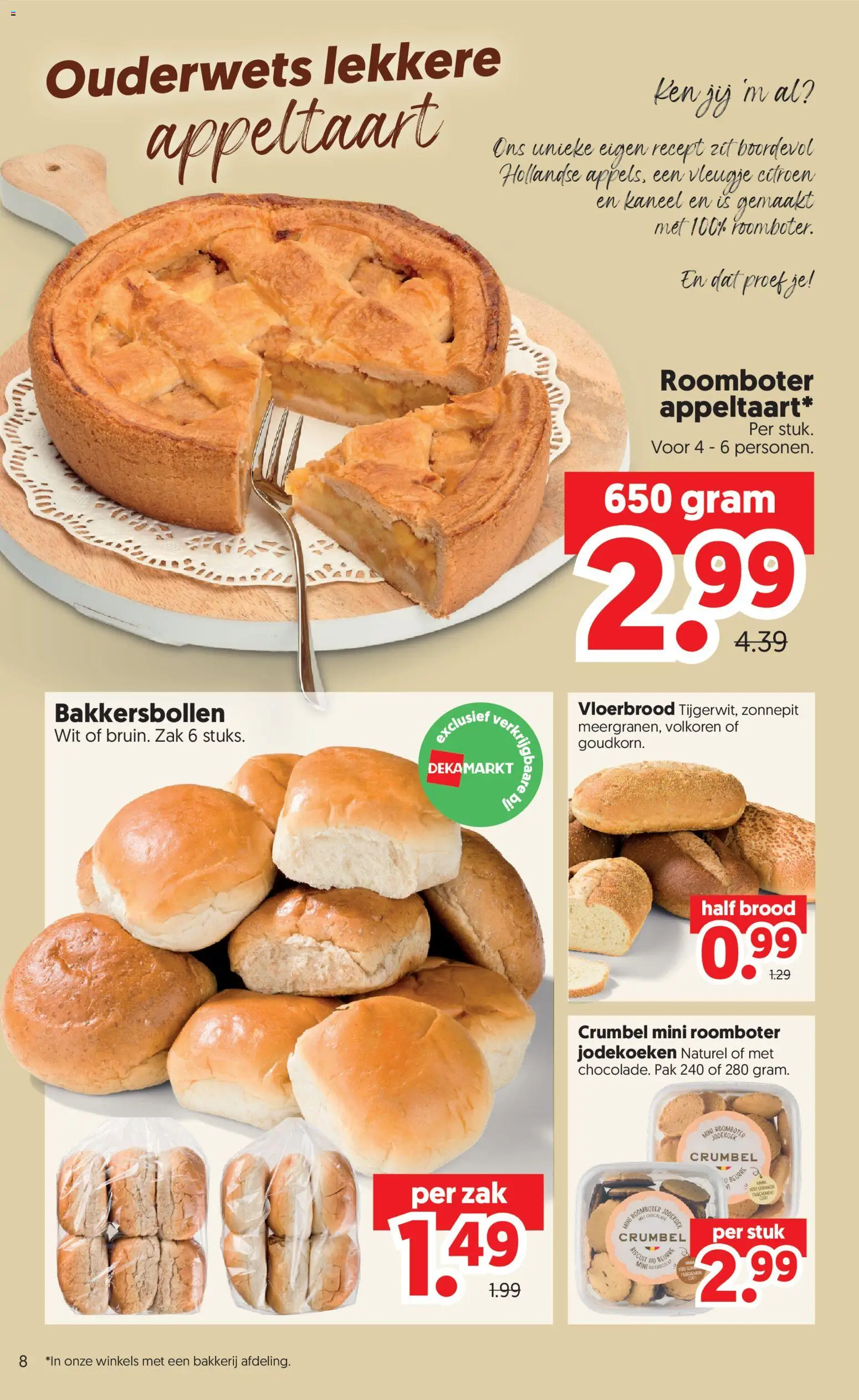 {H1} | Pagina: 8 | Producten: Roomboter, Bakkerij, Appeltaart, Kaneel