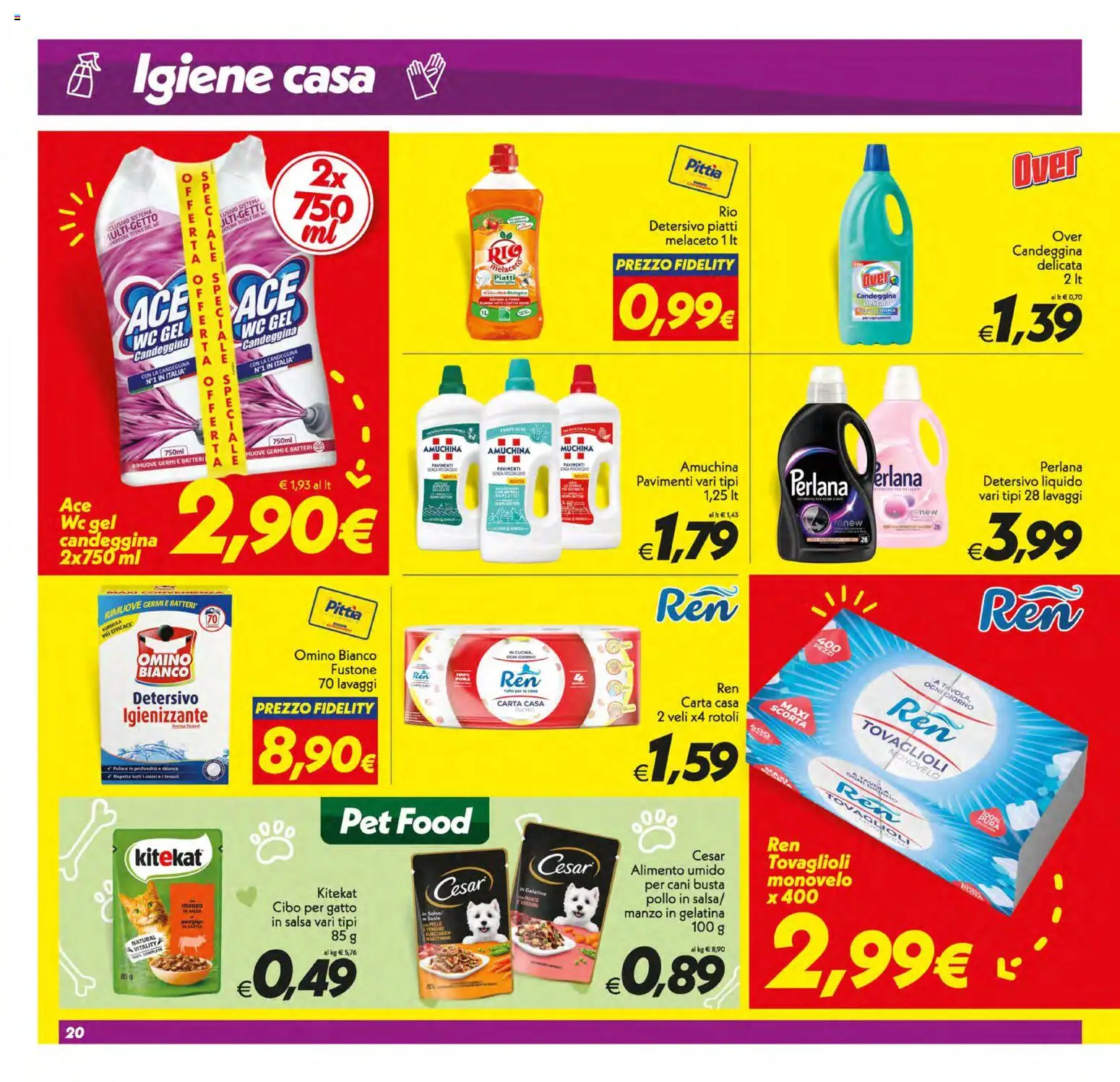 Volantino SuperConveniente del 30/06/2026 | Pagina: 20 | Prodotti: Pollo, Manzo, Candeggina, WC
