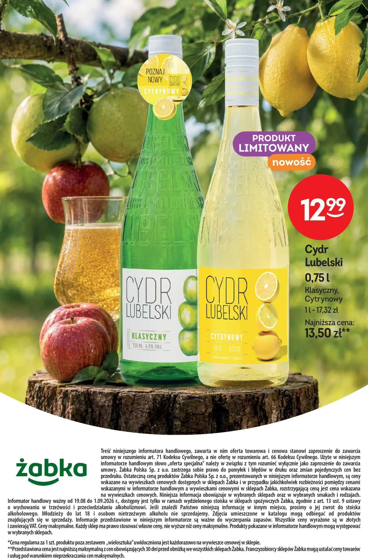 Żabka gazetka - Katalog win od 19.08.2026 | Strona: 22 | Produkty: Cydr, Cydr Lubelski