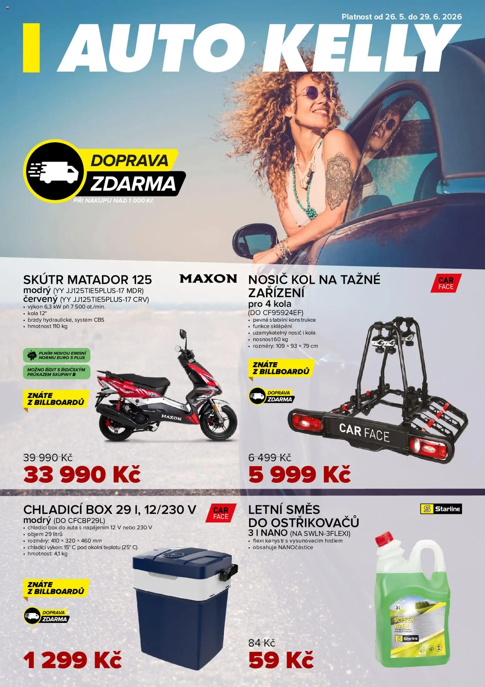 Auto Kelly leták od 26.05.2026 | Strana: 1 | Produkty: Box, Chladicí box, Chladicí box do auta, Kola