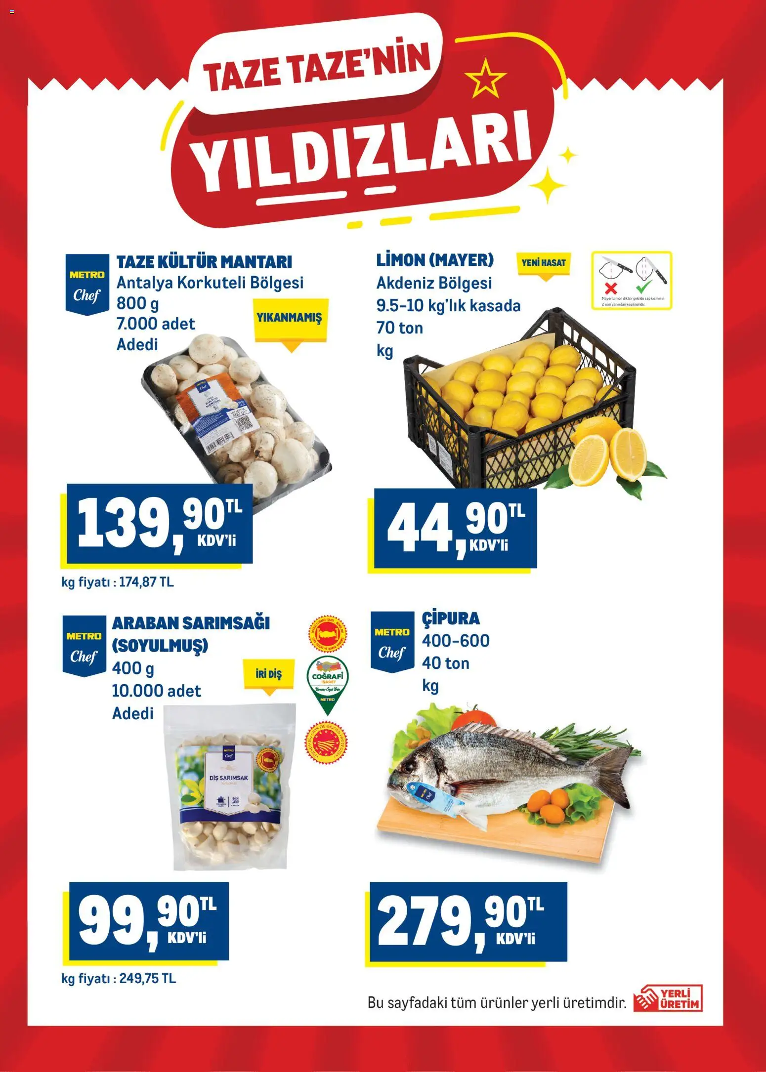 Metro - Katalog - 30 Eylül 2026 tarihinden itibaren geçerlidir | Sayfa: 3 | Ürünler: Limon, Sarımsak, Mantar, Çipura