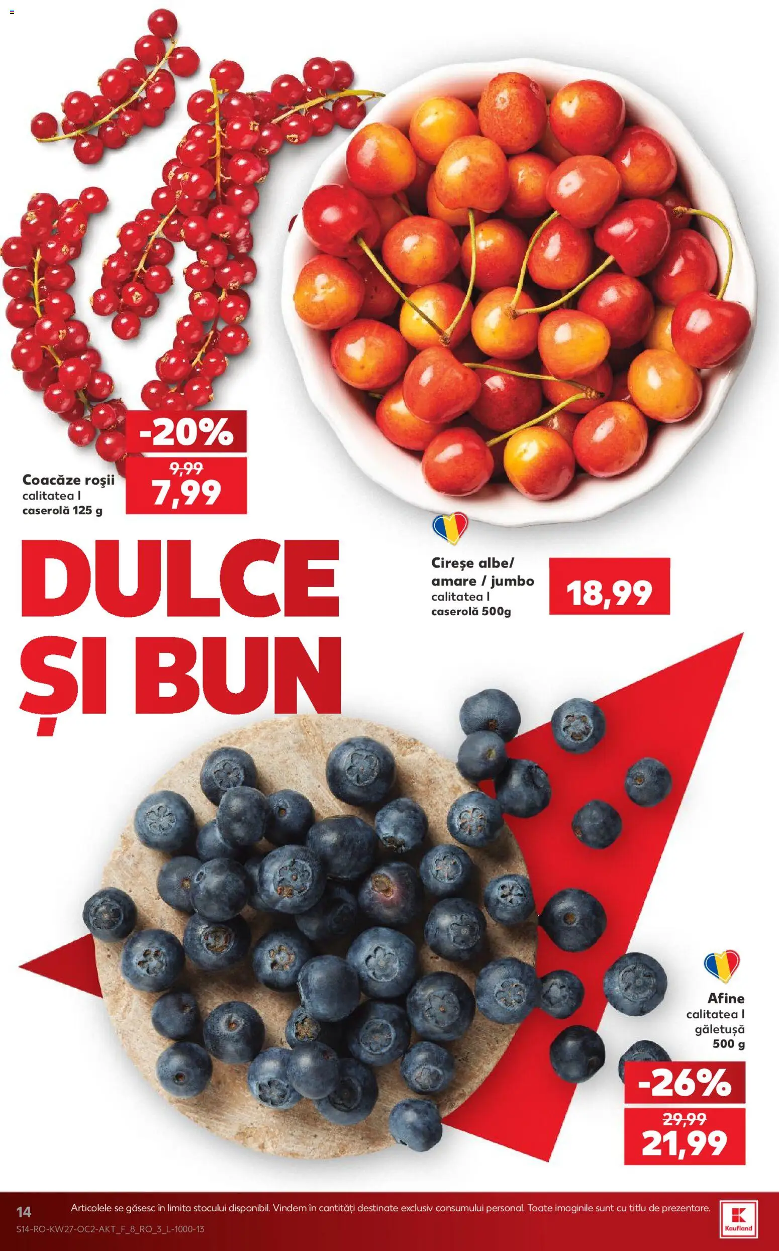 Noul catalog Kaufland – valabil de la 01.07.2026 | Pagină: 14 | Produse: Afine, Roșii, Cireșe