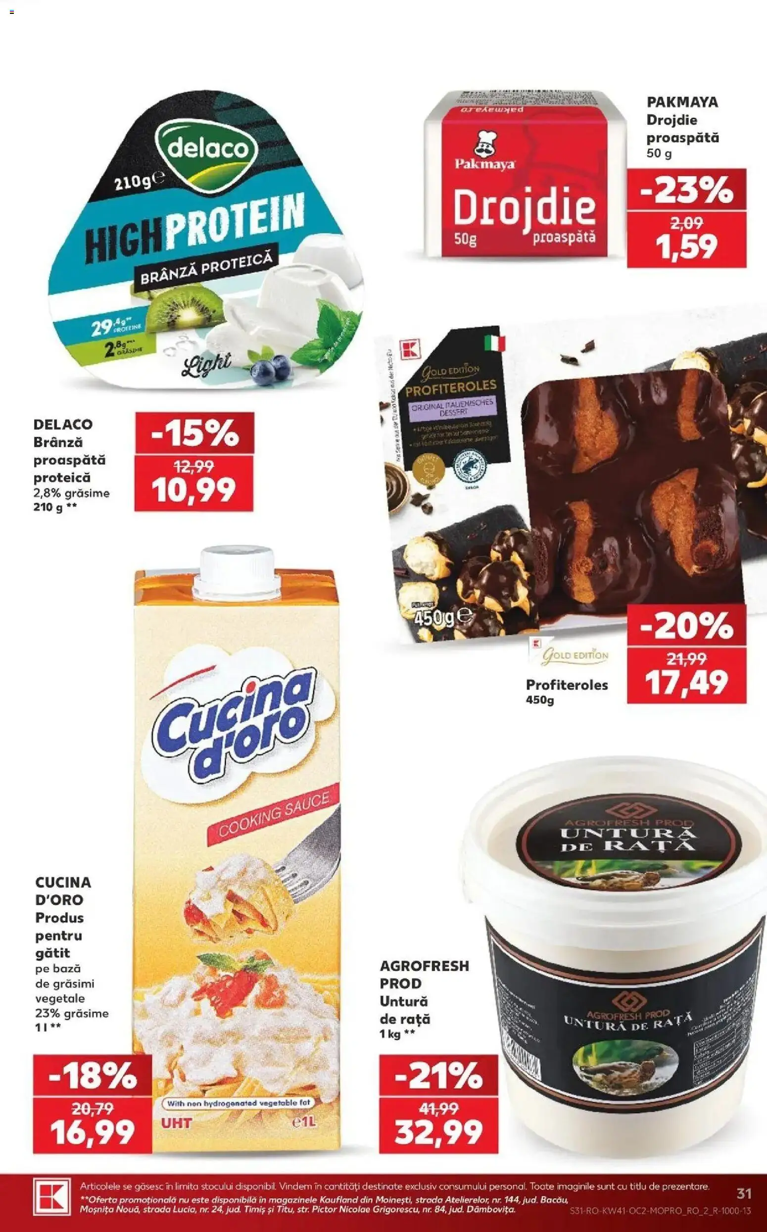 Kaufland Iași 07.10.2026 - Revista si Oferta | Pagină: 31 | Produse: Delaco, Proteine, Rață, Brânză