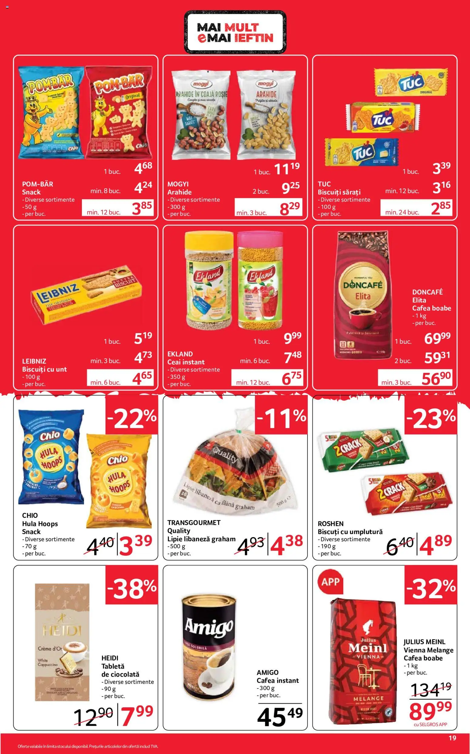 Noul catalog Selgros – valabil de la 04.09.2026 | Pagină: 19 | Produse: Doncafe, Unt, Cafea, Ciocolată