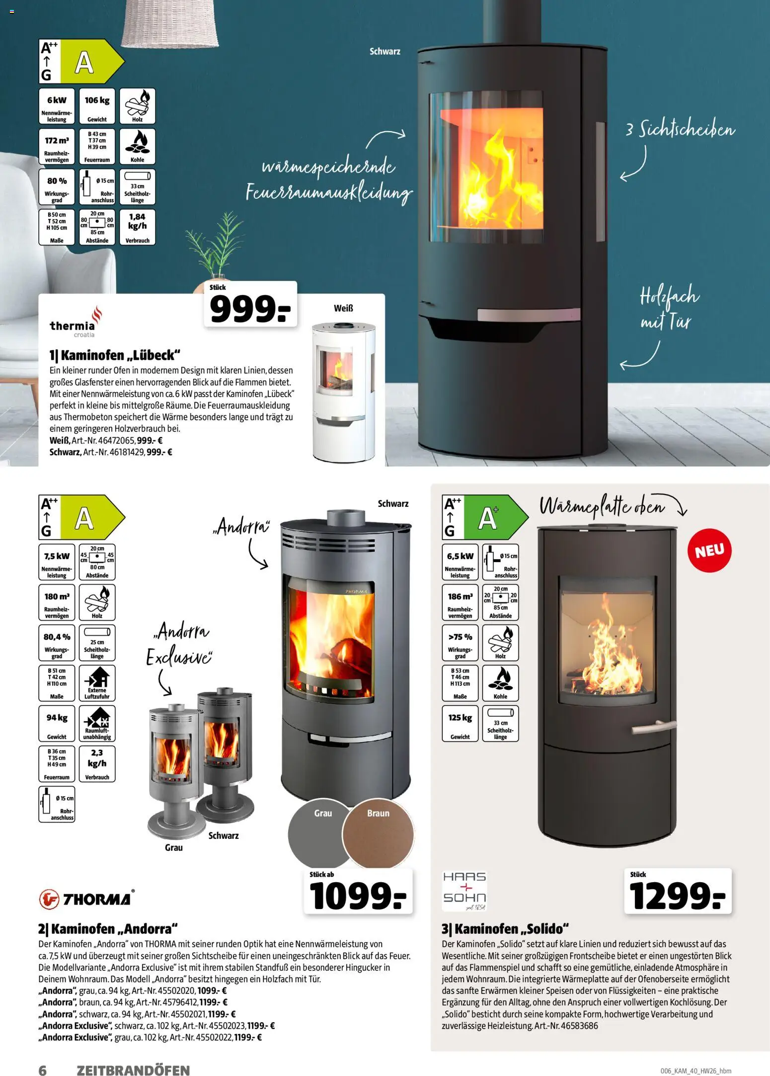 Hagebau Kaminofen & Zubehör – gültig ab 29.06.2026 | Seite: 6 | Produkte: Ofen, Gewicht, Tür, Kaminofen