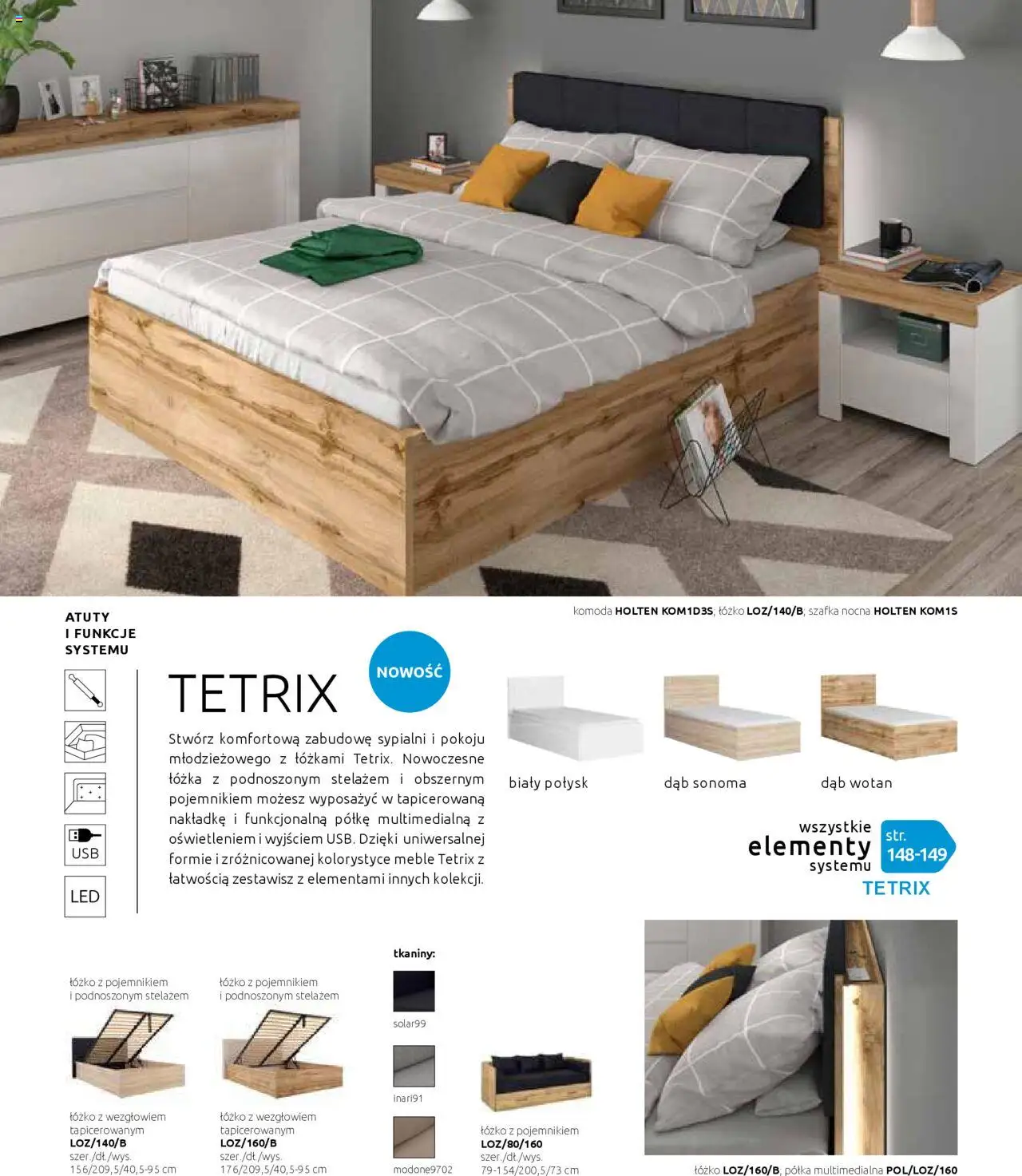 Black Red White Gazetka - Katalog rodzinnych wnętrz od 24.05.2024 | Strona: 100 | Produkty: Łóżko, Komoda, Półka, Szafka nocna