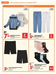 Auchan - Prévisualisation de PANTALON MOLLETON ENFANT INEXTENSO, 60% coton 40% polyester recyclé Du 4 au 16 ans valide à partir de 18/08/2026 | Page: 46