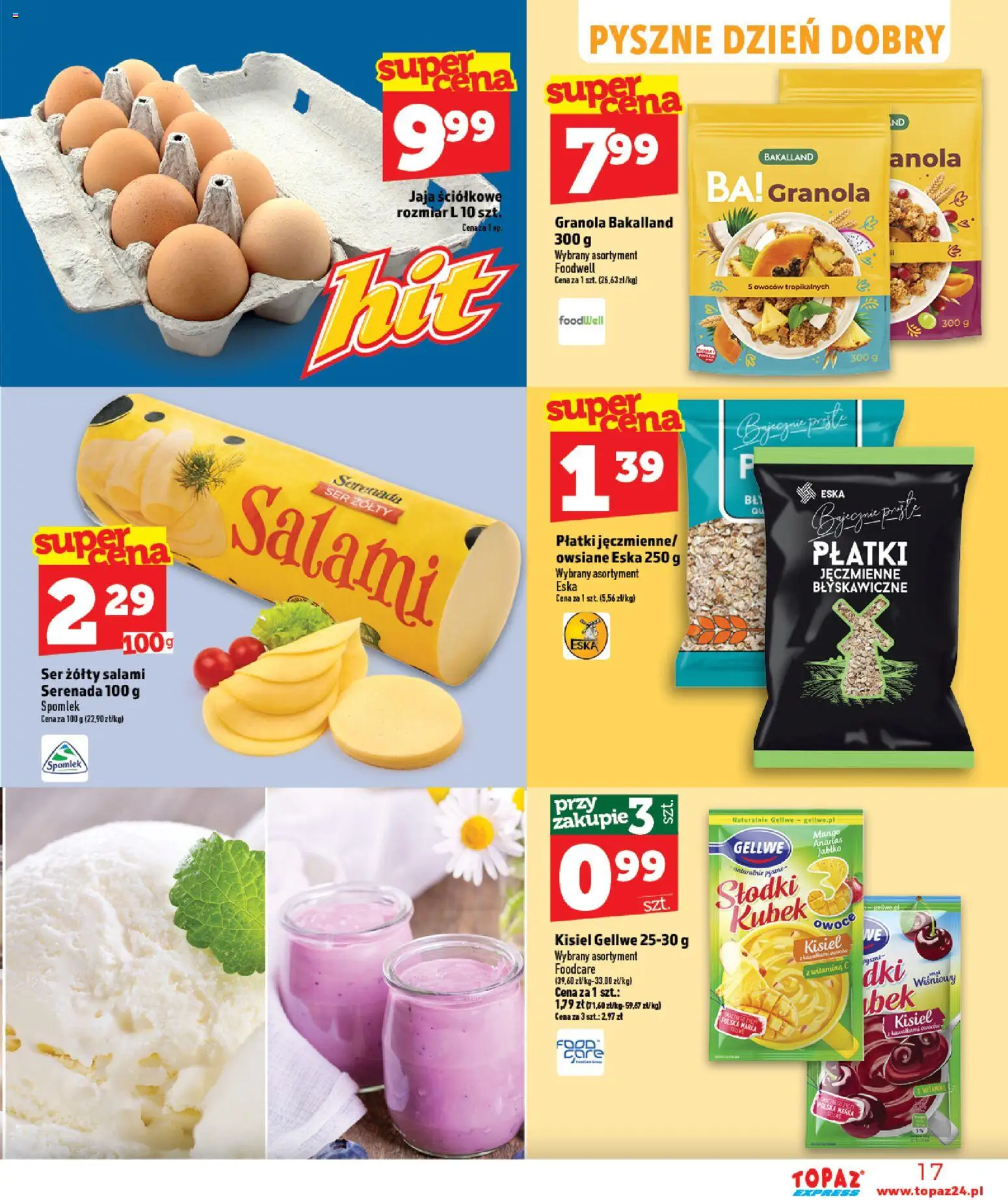 Topaz gazetka - Express od 09.07.2026 | Strona: 17 | Produkty: Mango, Ser żółty, Ser, Salami