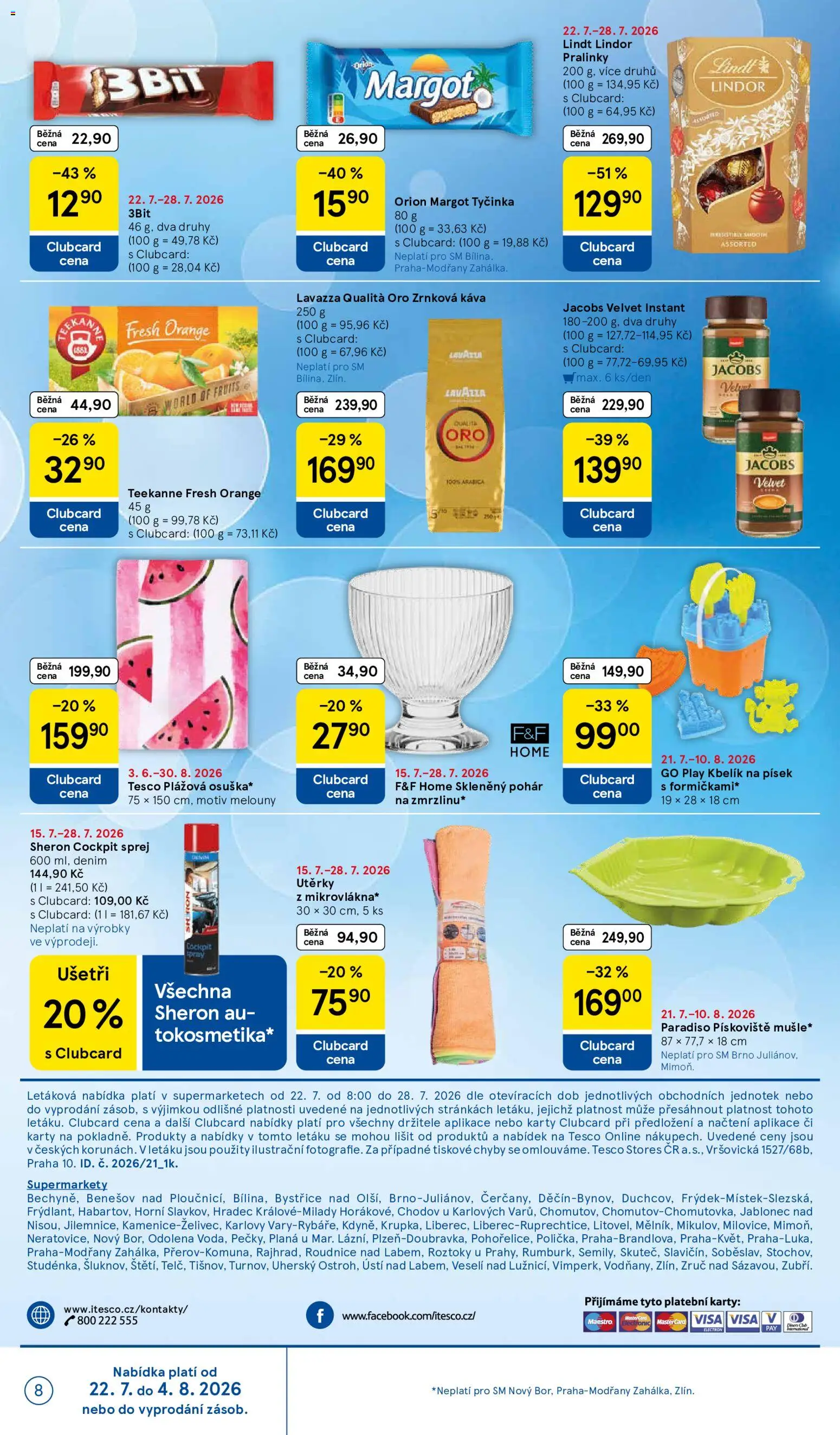Tesco leták - Supermarket od 22.07.2026 | Strana: 8 | Produkty: Káva, Lavazza, Velvet, Karty