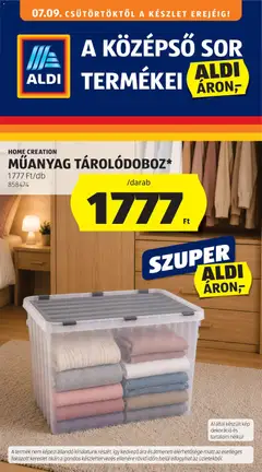 Aldi Középső sor termékei - amely érvényes a következő dátumtól: 2026.07.09.