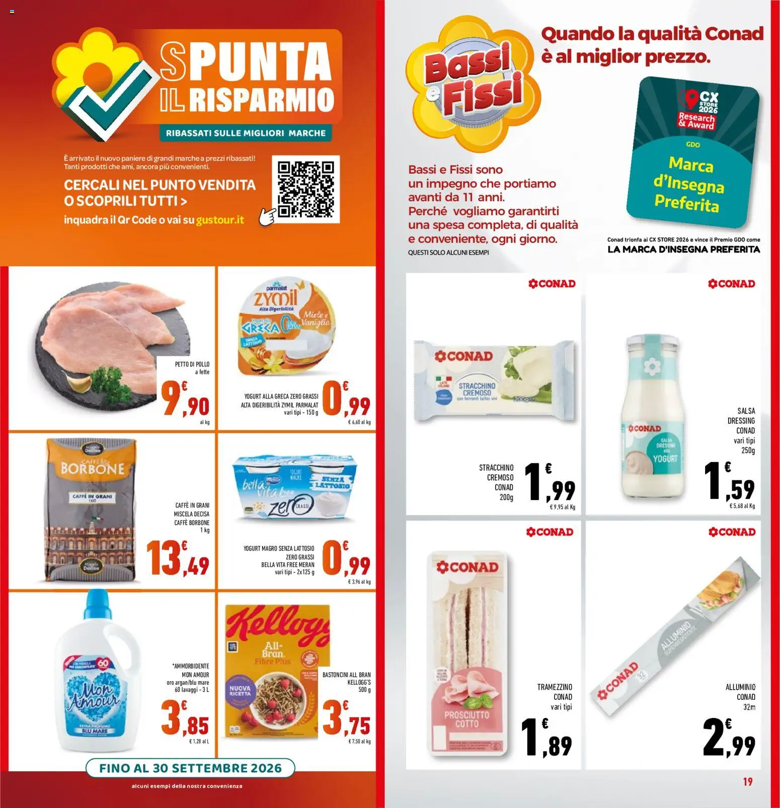 Volantino Conad del 26/08/2026 | Pagina: 19 | Prodotti: Vaniglia, Yogurt, Ammorbidente, Salsa