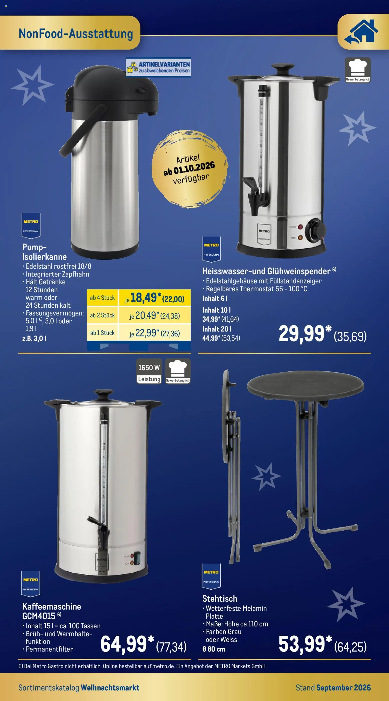 Metro Weihnachtsmarkt – gültig ab 01.09.2026 | Seite: 23 | Produkte: Kaffeemaschine